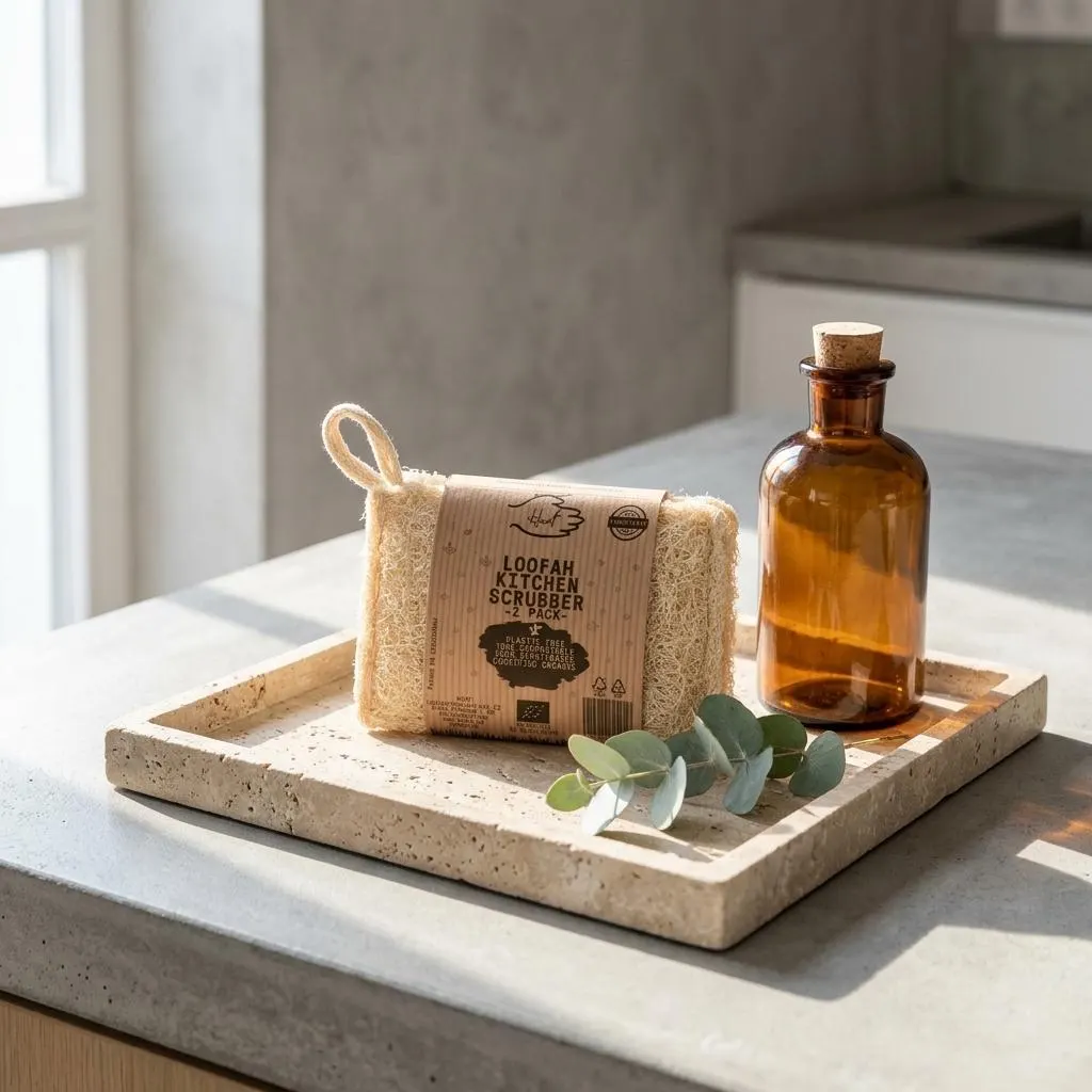 HANT | BIO Loofah Kitchen Sponge Duo, 100% Plant-Based and Plastic-Free, Biodegradable Dish Sponge - image 3
