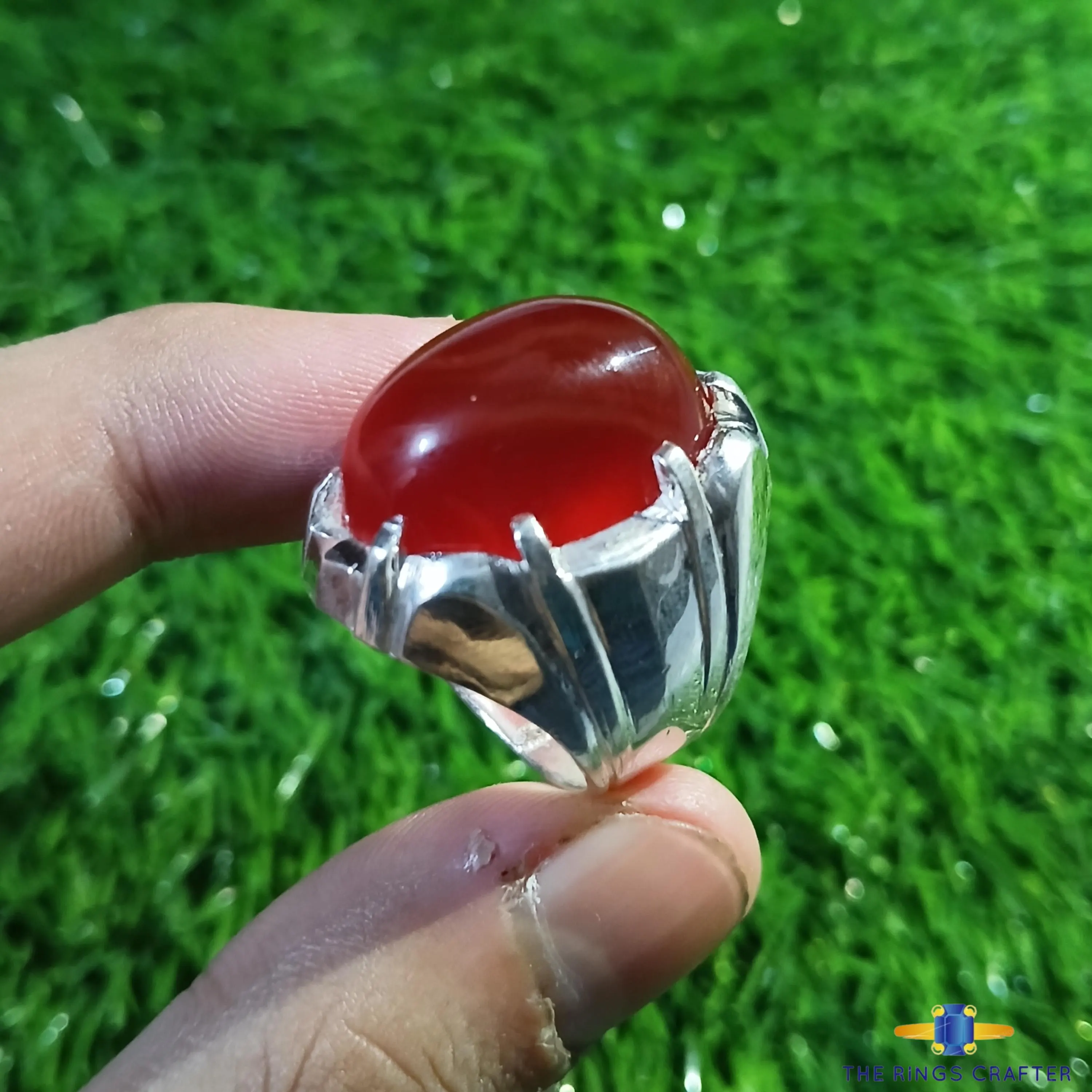 Natural Yemeni Aqeeq Ring Shifat Al Abad Carnelian Ring Red Blood Yemeni Agate Stone Ring 925 Sterling Silver Handmade Akik Ring For Gift