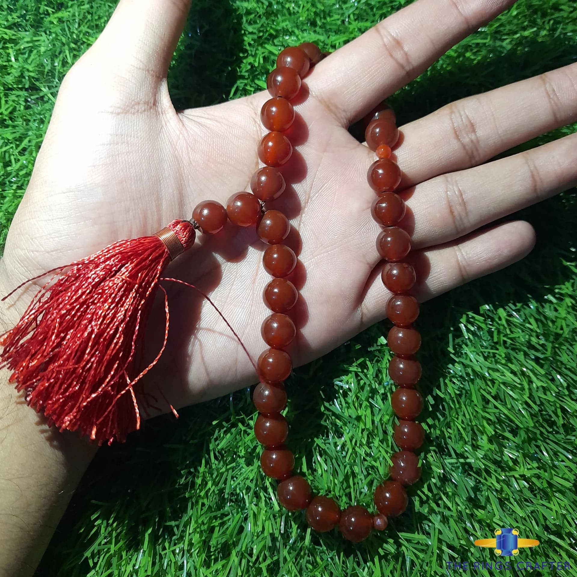 Natural Red Yemen Agate Gemstone Yemeni Aqeeq Islamic Prayer 33 beads Misbaha Tasbih Vintage Muslim Rosary Beads Islamic Tasbeeh for Gift