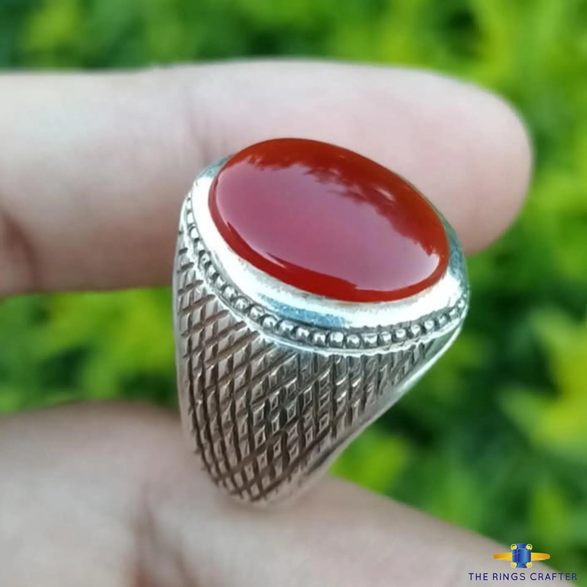 Natural Red Blood Yemen Agate Gemstone Ring Dark Red Carnelian Agate 925 Sterling Silver Handmade Rare Red Yemeni Aqeeq Men Ring For Gift