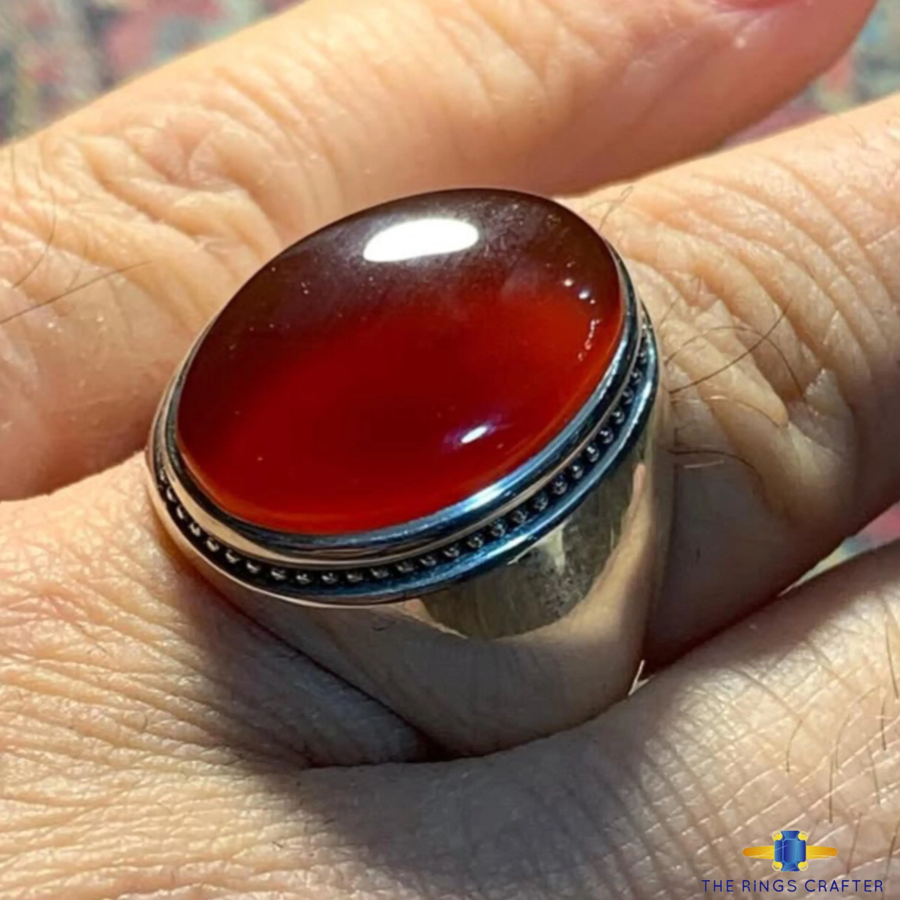 Natural Rare Red Blood Yemen Agate Gemstone Ring Dark Red Carnelian Agate 925 Sterling Silver Handmade Rare Red Yemeni Aqeeq Ring For Men