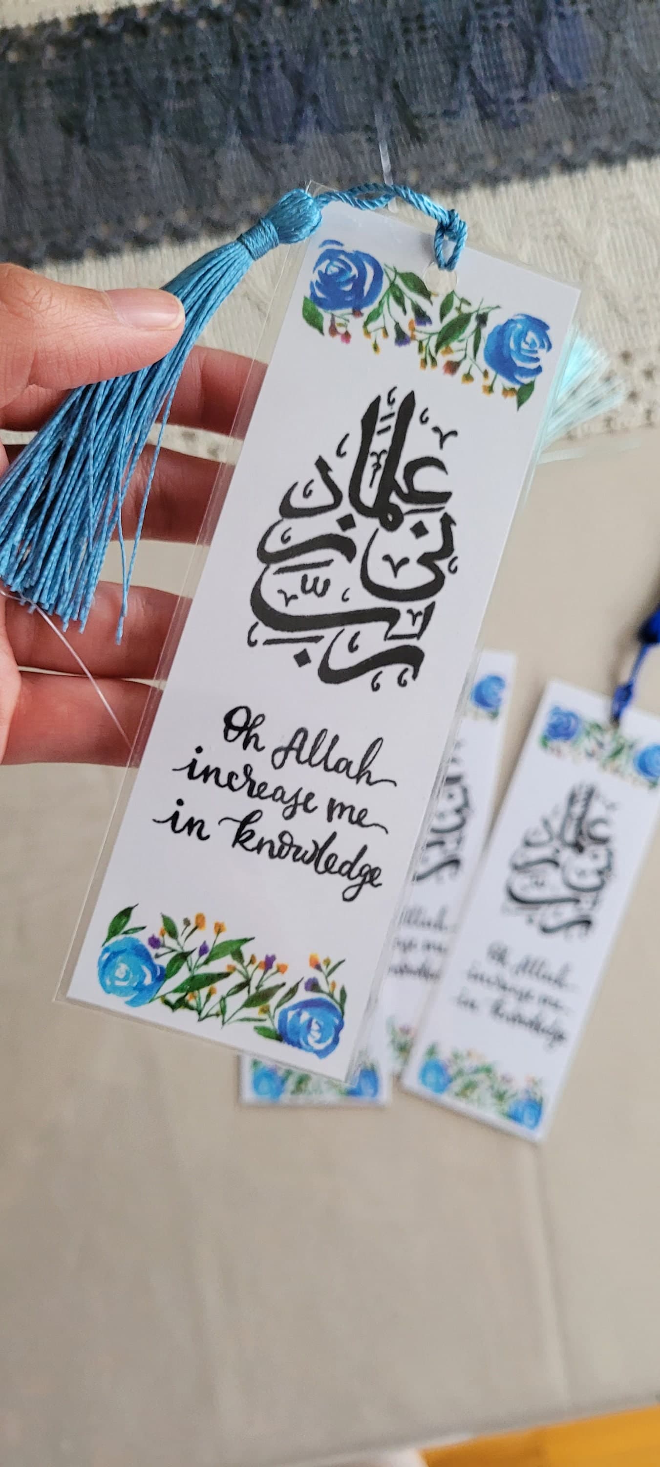 Islamic Bookmark Print & Tassle, Islamic Gifts with Arabic, Arabic Calligraphy Gift, Quran Dua Eid Favors Gifts, Handlettered Ramadan gifts - image 5