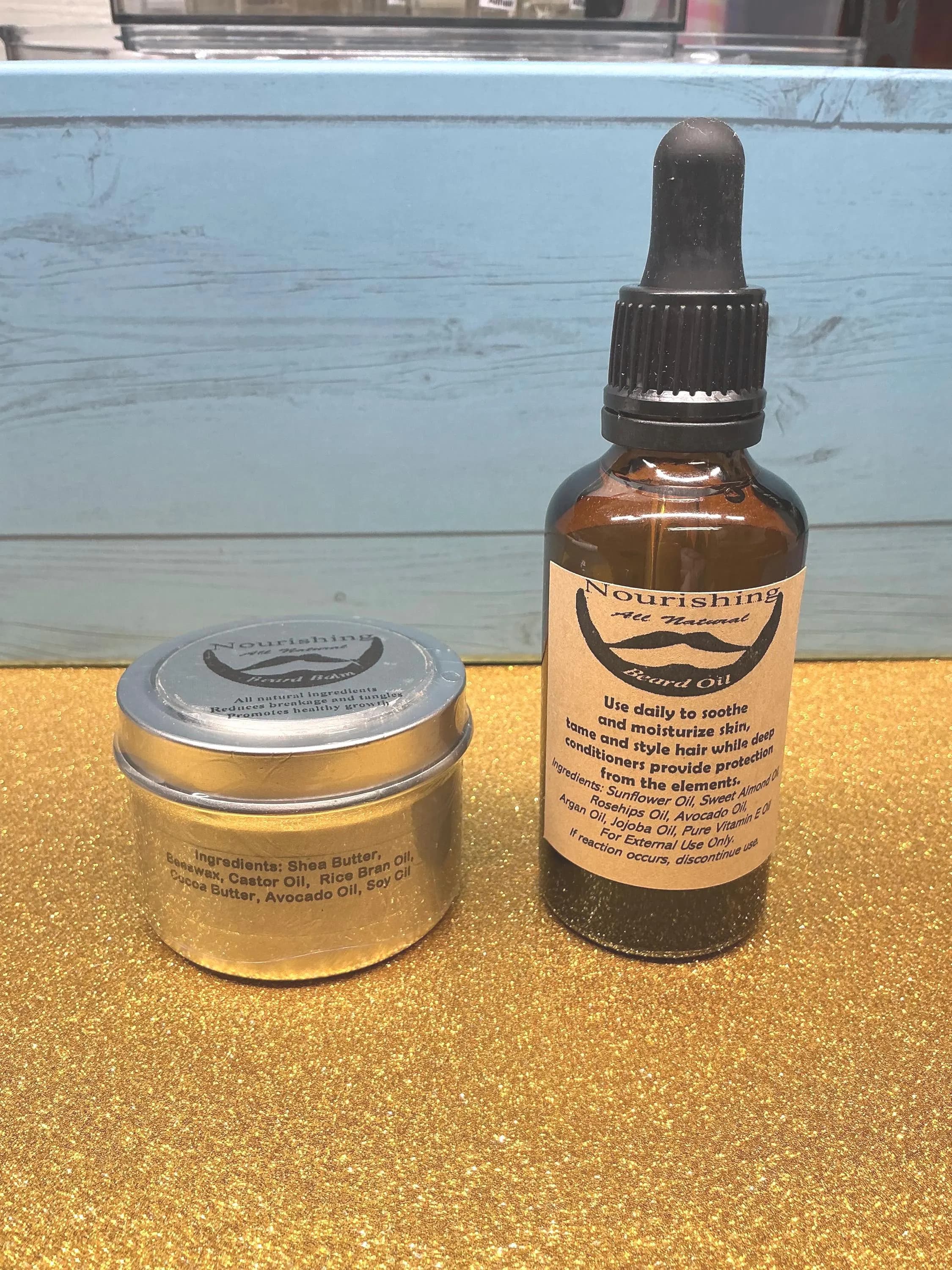 All Natural Beard Balm and Oil Set