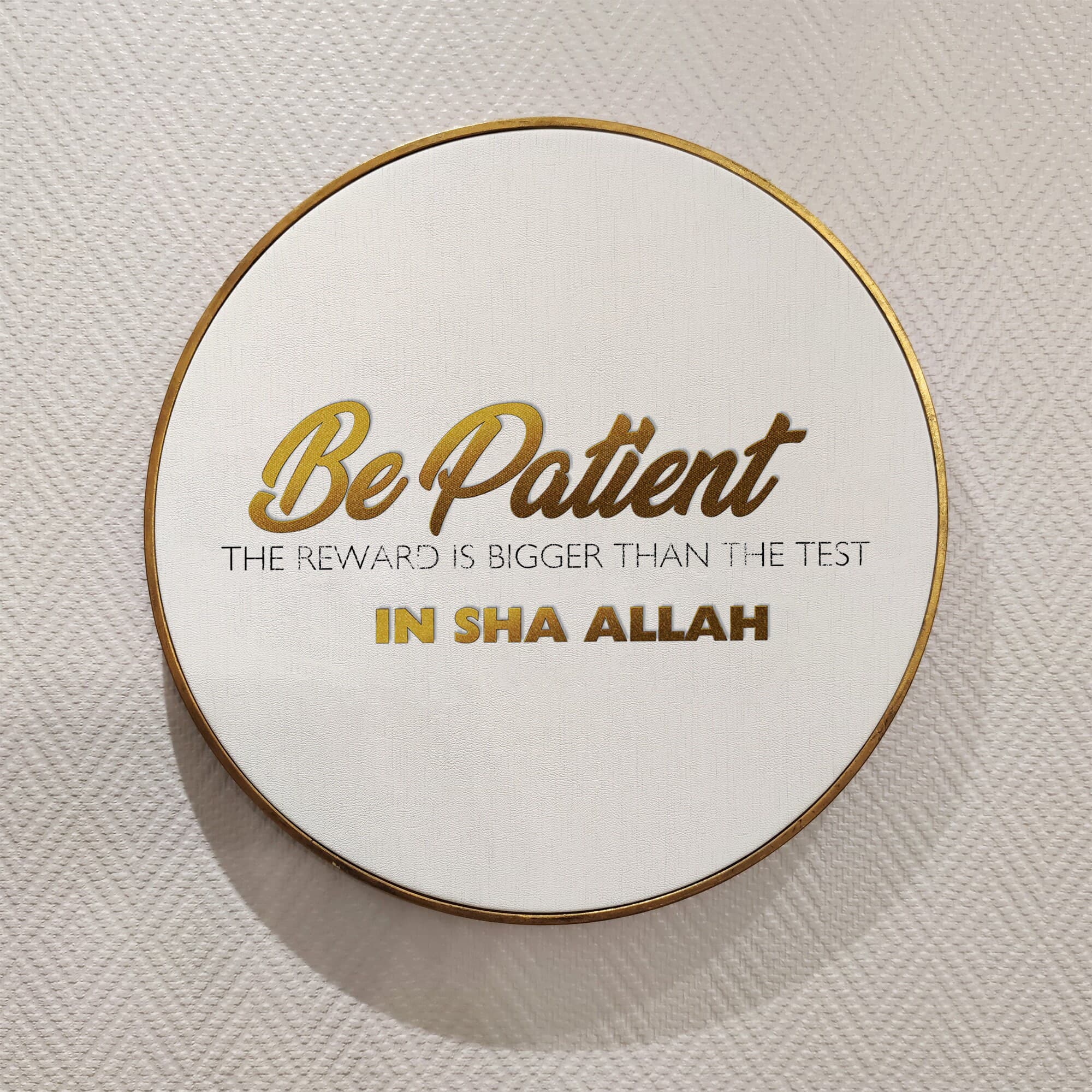 Islamic Quote Wall Art,  Be Patient Reward Bigger, Quran Islamic Quote Home Wall Decor Painted Wood, Eid, Designer Sejadah IQ0003 - image 3