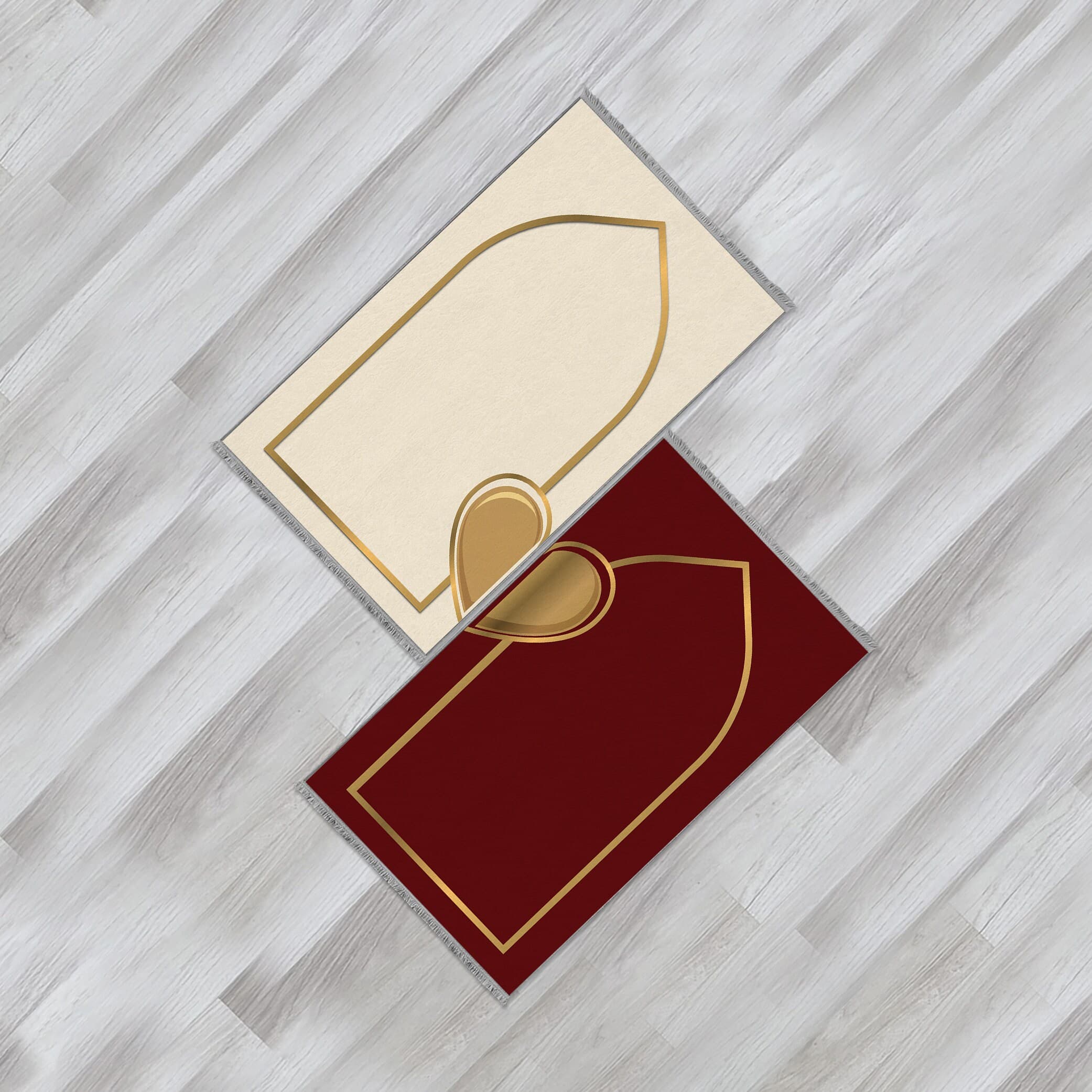 Personalized Foam Padded 2 Prayer Mat Set with Heart Design, Islamic Wedding Gift, Nikkah Gift for Muslim Couples, Dowry Janamaz Rug 709 - image 5