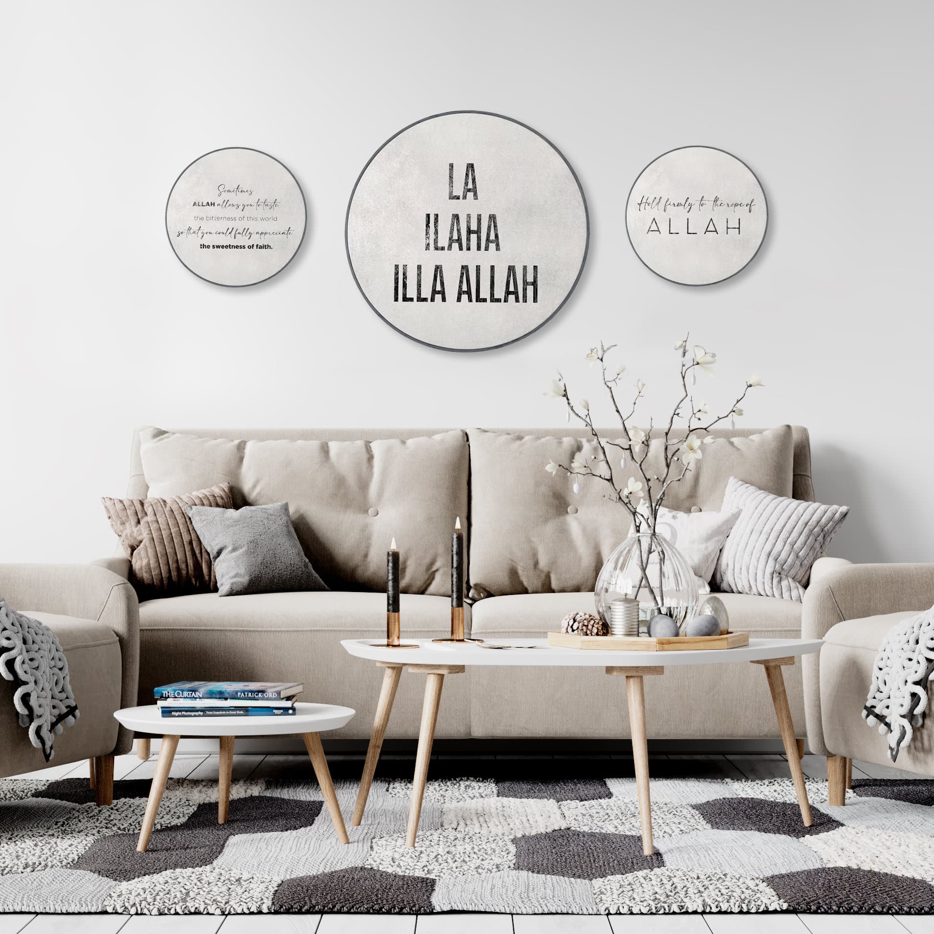 Islamic Quote Wall Art,Allah Most Hopeless into Best, Quran Islamic Quote Home Wall Decor Painted Wood, Eid, Designer Sejadah IQ0002 - image 5