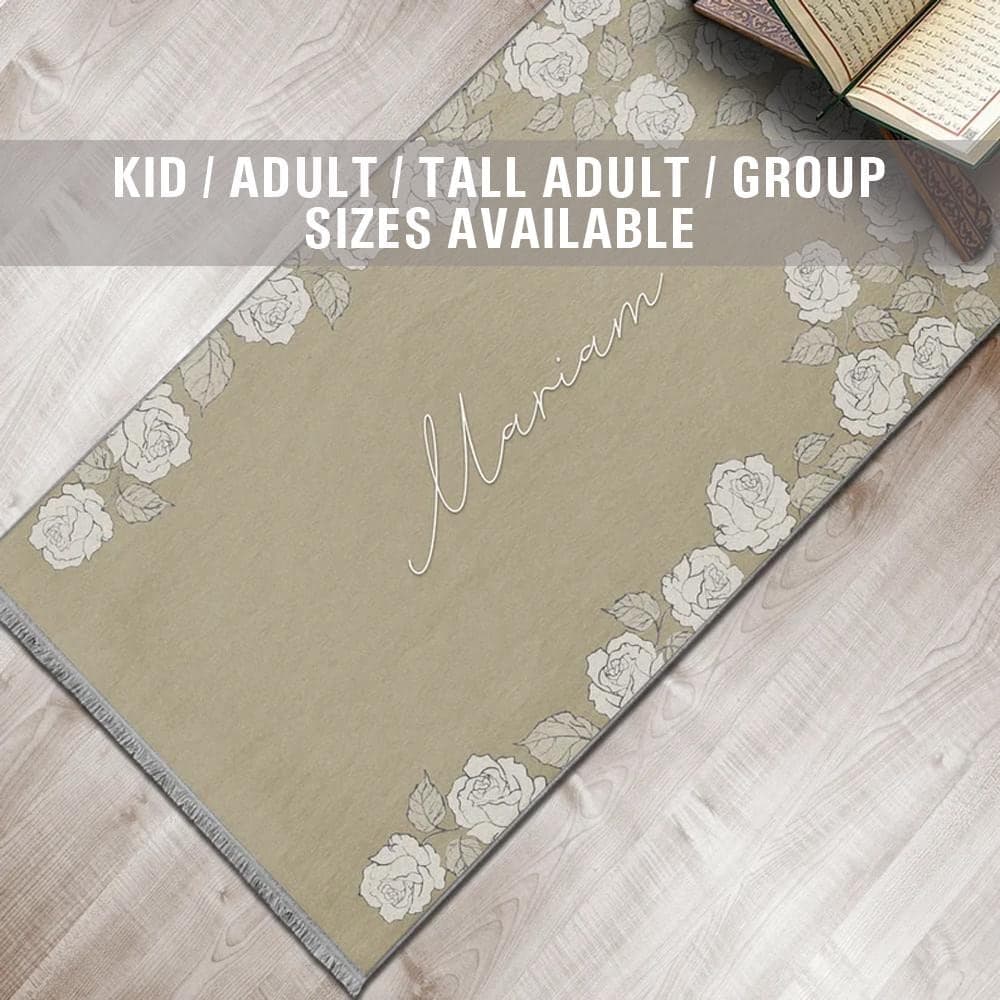 Personalized Foam Padded Prayer Mat, Muslim Prayer Rug, Janamaz, Islamic Gift, Anti-Slip Mat, Large XL Small Musallah, Designer Sejadah 412