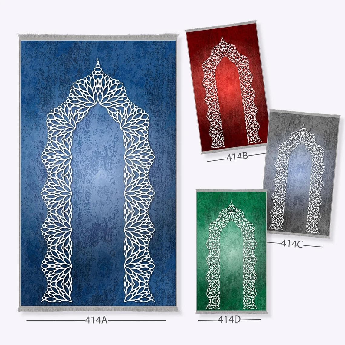 Group Family Prayer Mat Personalized, Foam Padded Muslim Rug, Mother Father Daughter Son Set Islamic Gift Large Janamaz Designer Sejadah 414 - image 3