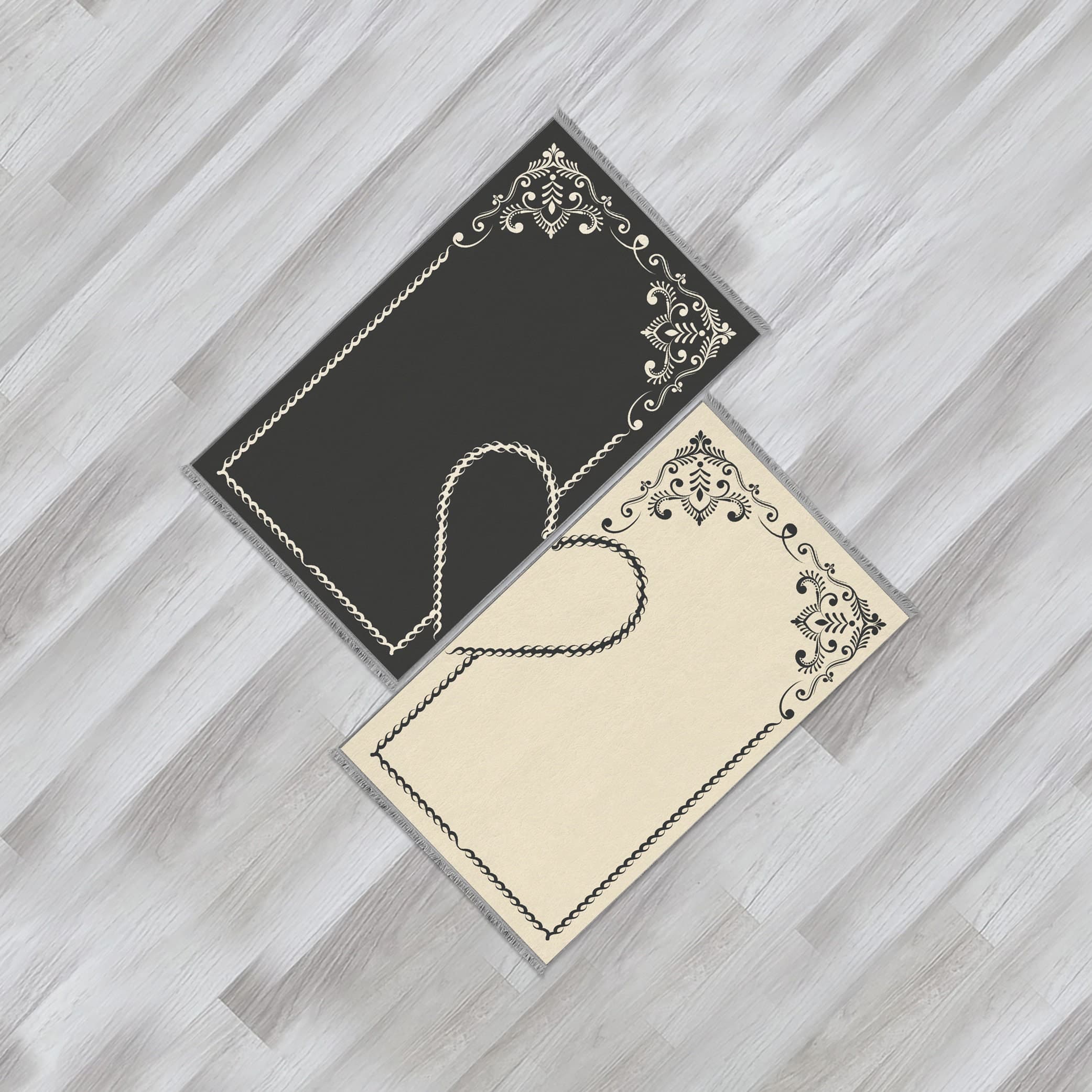 Personalized Foam Padded 2 Prayer Mat Set with Heart Design, Islamic Wedding Gift, Nikkah Gift for Muslim Couples, Dowry Janamaz Rug 702 - image 3