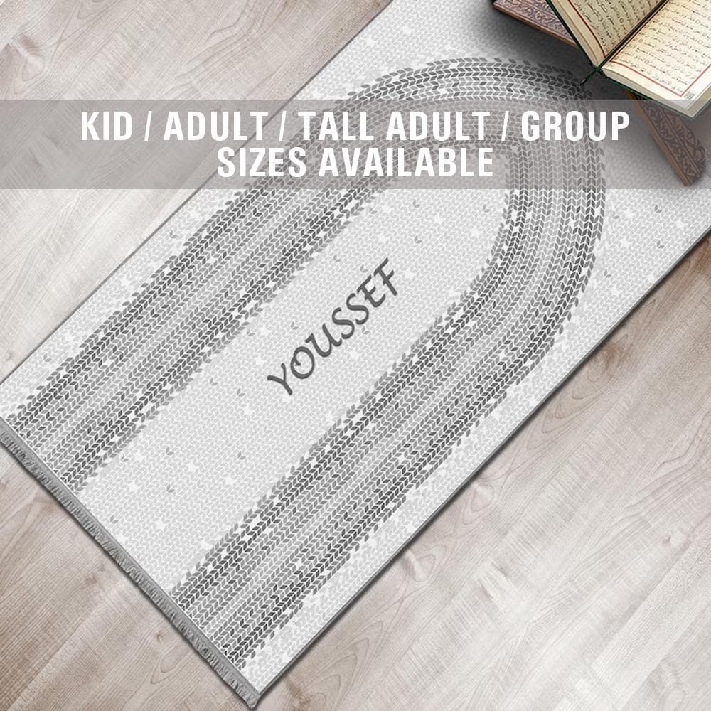Personalized Foam Padded Prayer Mat, Muslim Prayer Rug, Janamaz, Islamic Gift, Anti-Slip Mat, Large XL Small Musallah, Designer Sejadah 613