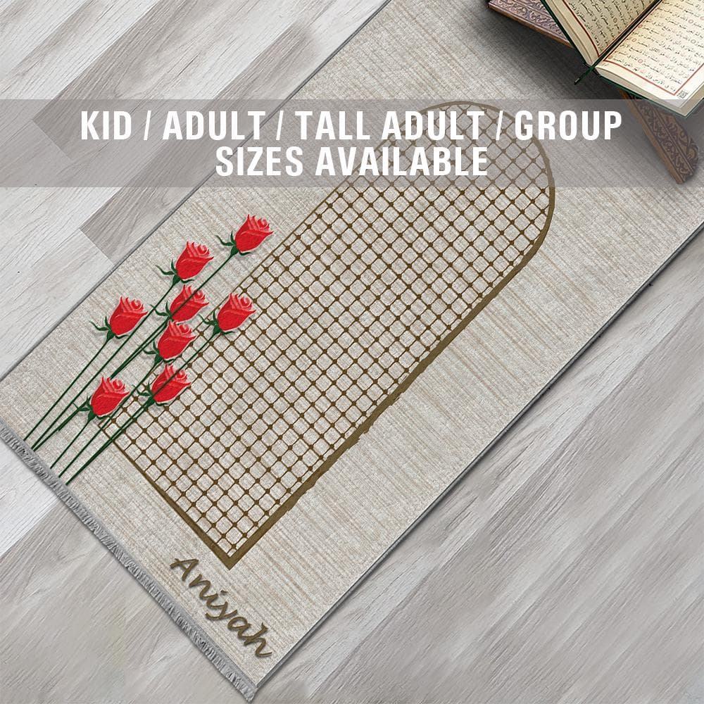 Personalized Foam Padded Prayer Mat, Muslim Prayer Rug, Janamaz, Islamic Gift, Anti-Slip Mat, Large XL Small Musallah, Designer Sejadah 605
