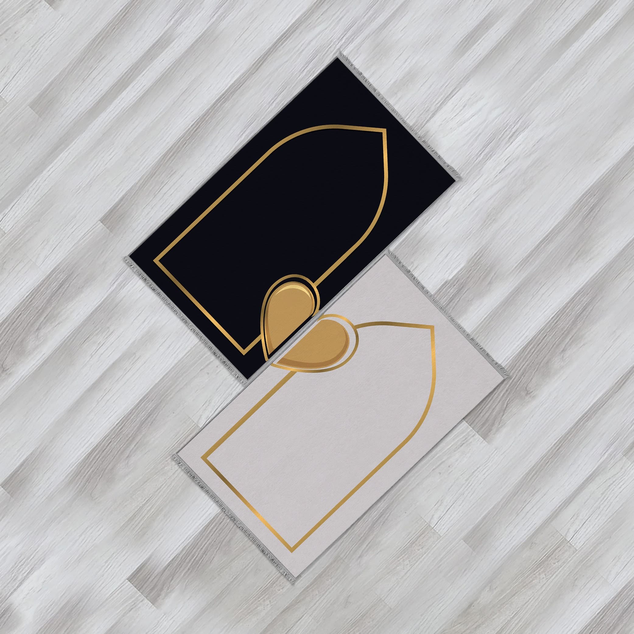Personalized Foam Padded 2 Prayer Mat Set with Heart Design, Islamic Wedding Gift, Nikkah Gift for Muslim Couples, Dowry Janamaz Rug 708 - image 5