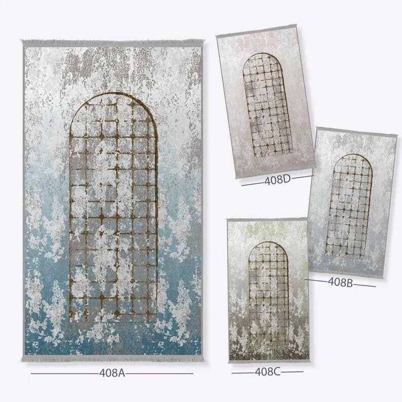 Group Family Prayer Mat Personalized, Foam Padded Muslim Rug, Islamic Gift, Large Janamaz, Designer Sejadah 408 - image 4