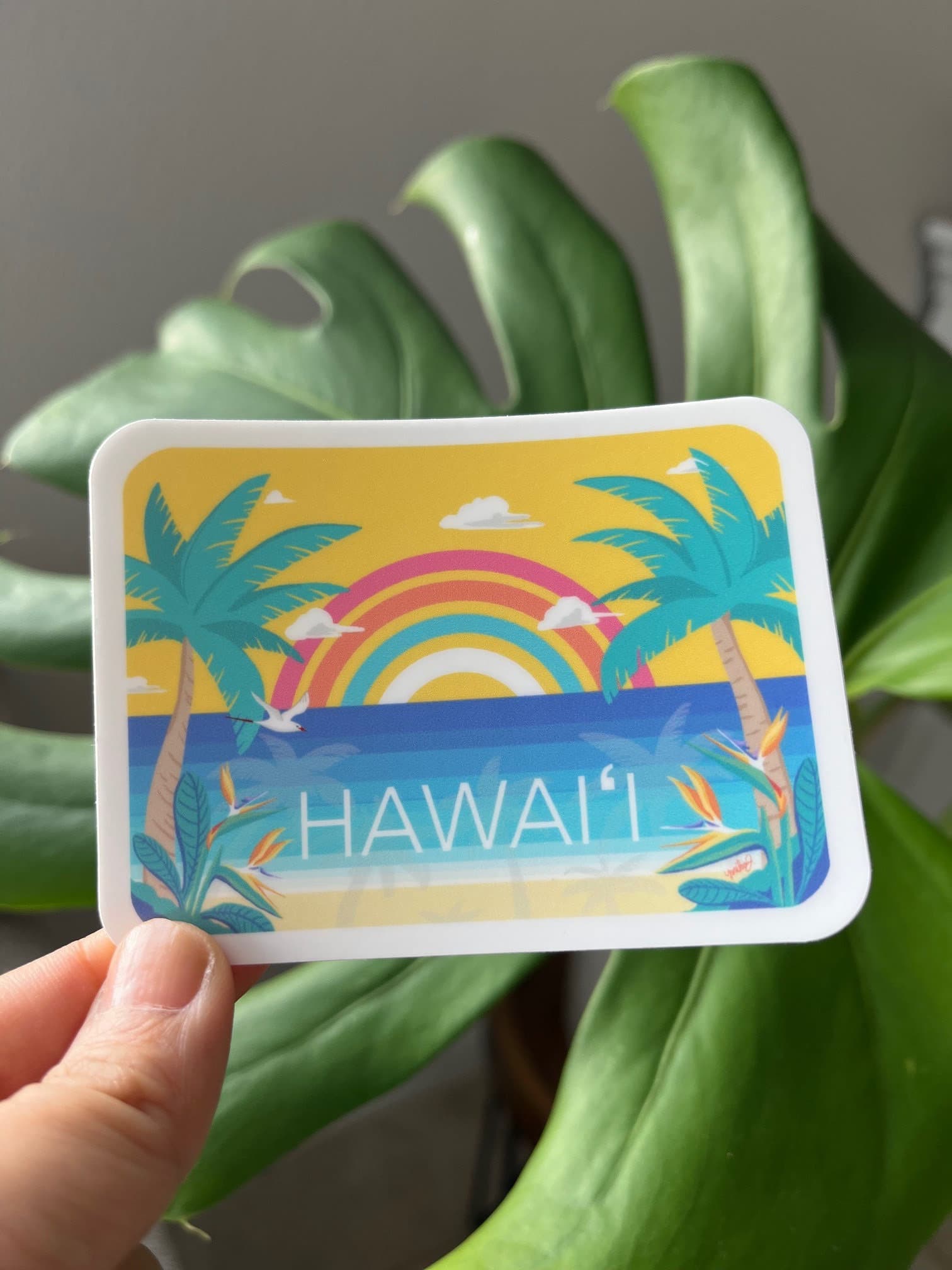 Hawaii Bird of Paradise Rectangular Sticker - Hawaii