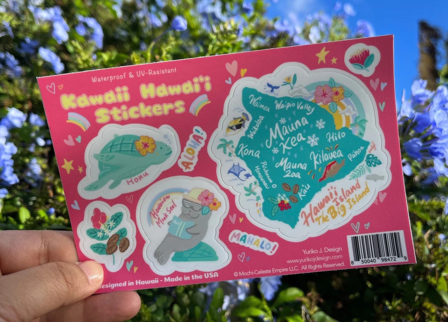 Kawaii Hawaii Big Island Sticker Sheet