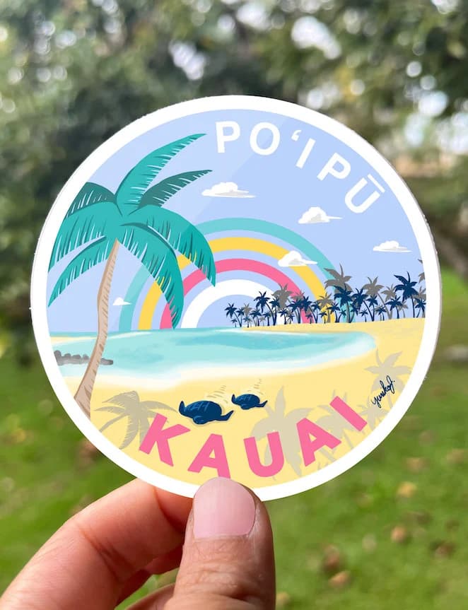 POIPU  BEACH - Kauai Island Sticker - image 3