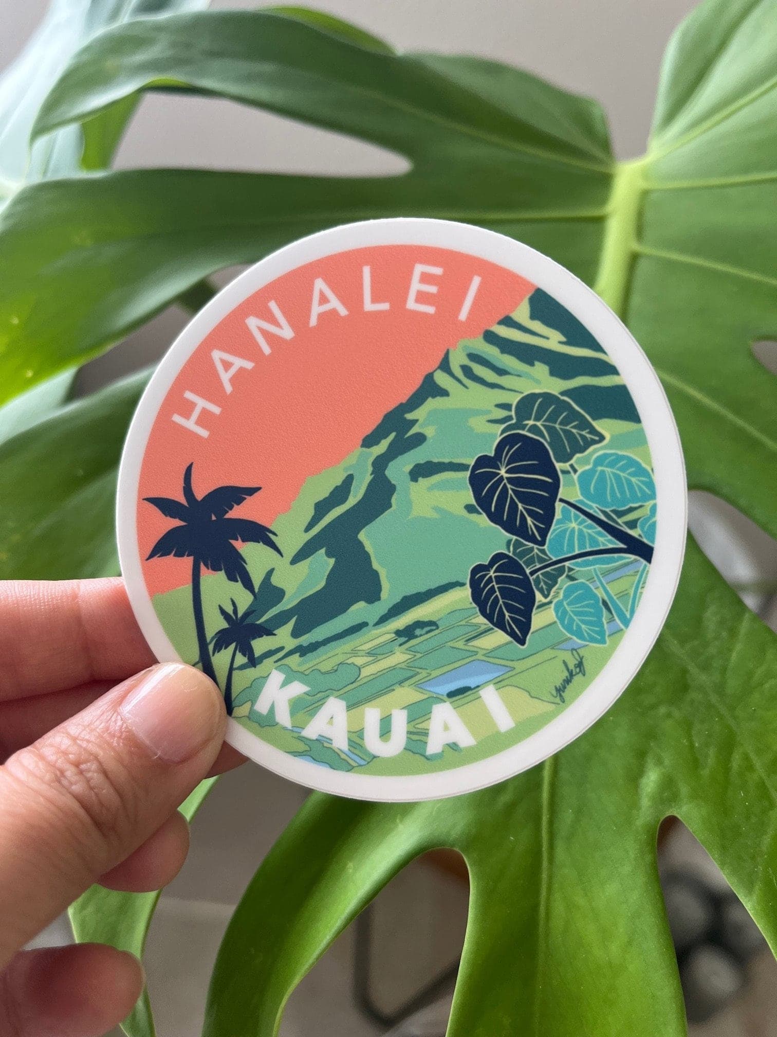 Hanalei Round Sticker - Kauai