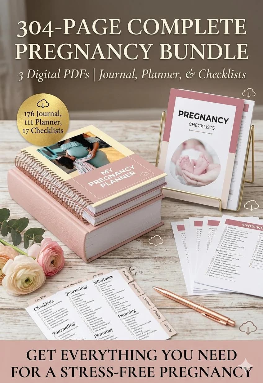 Pregnancy Planner Printable Bundle - Weekly Tracker, Baby Checklist, Journal, Milestone Log | Digital Download PDF - image 5