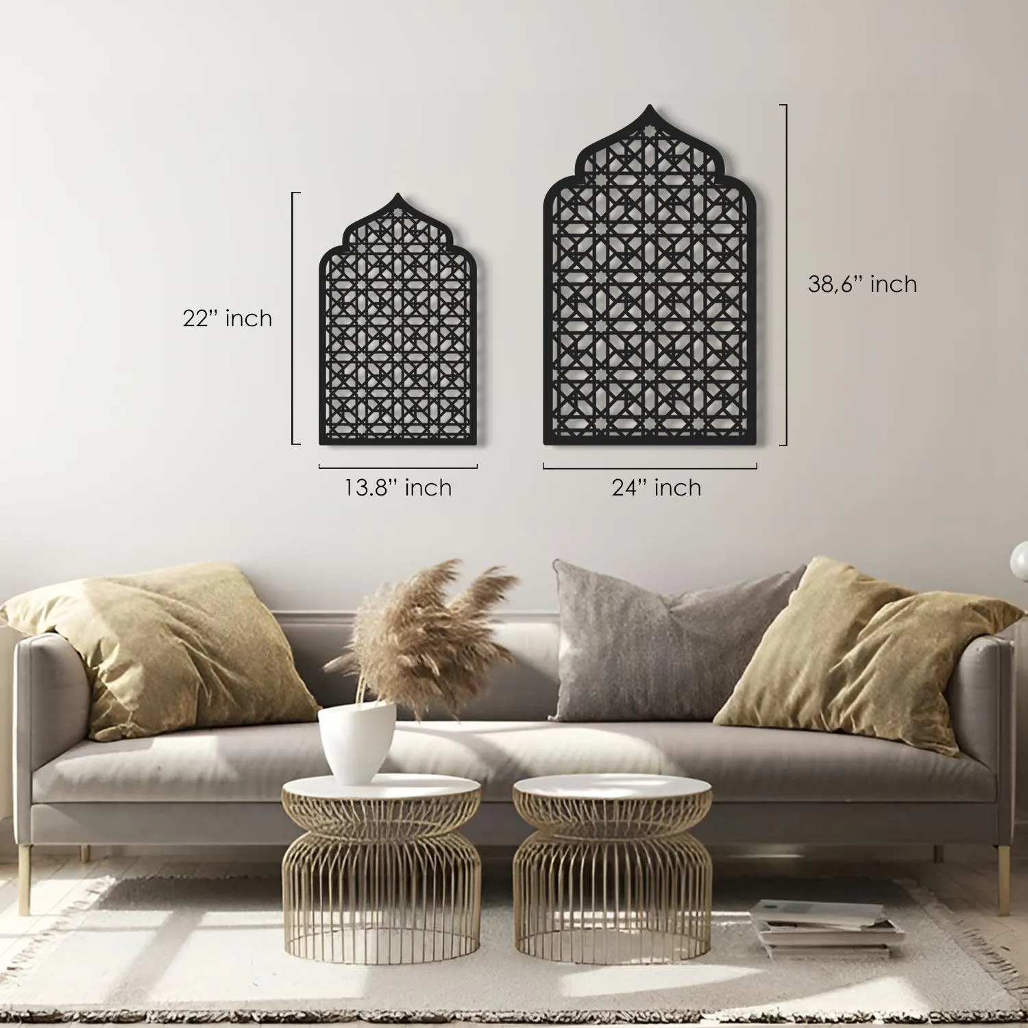 Mihrab Shaped Metal Wall Art, Moroccan Wall Decor, Arabic Wall Art, Geometric Arch Panel, Islamic Gift, Muslim Home Decor - image 4