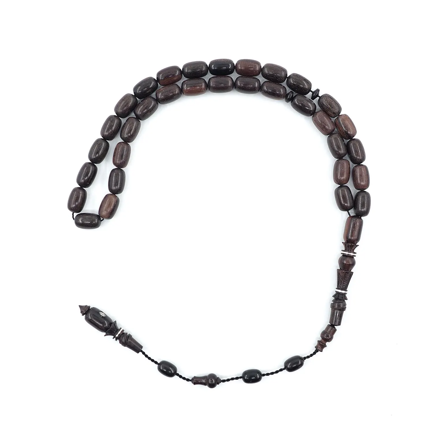 Red Ebony Wood Tasbeeh, Capsule Cut Prayer Beads, Handmade Tasbeeh for Men, Luxury Wooden Tasbeeh, Islamic Gift, Premium Tasbeeh