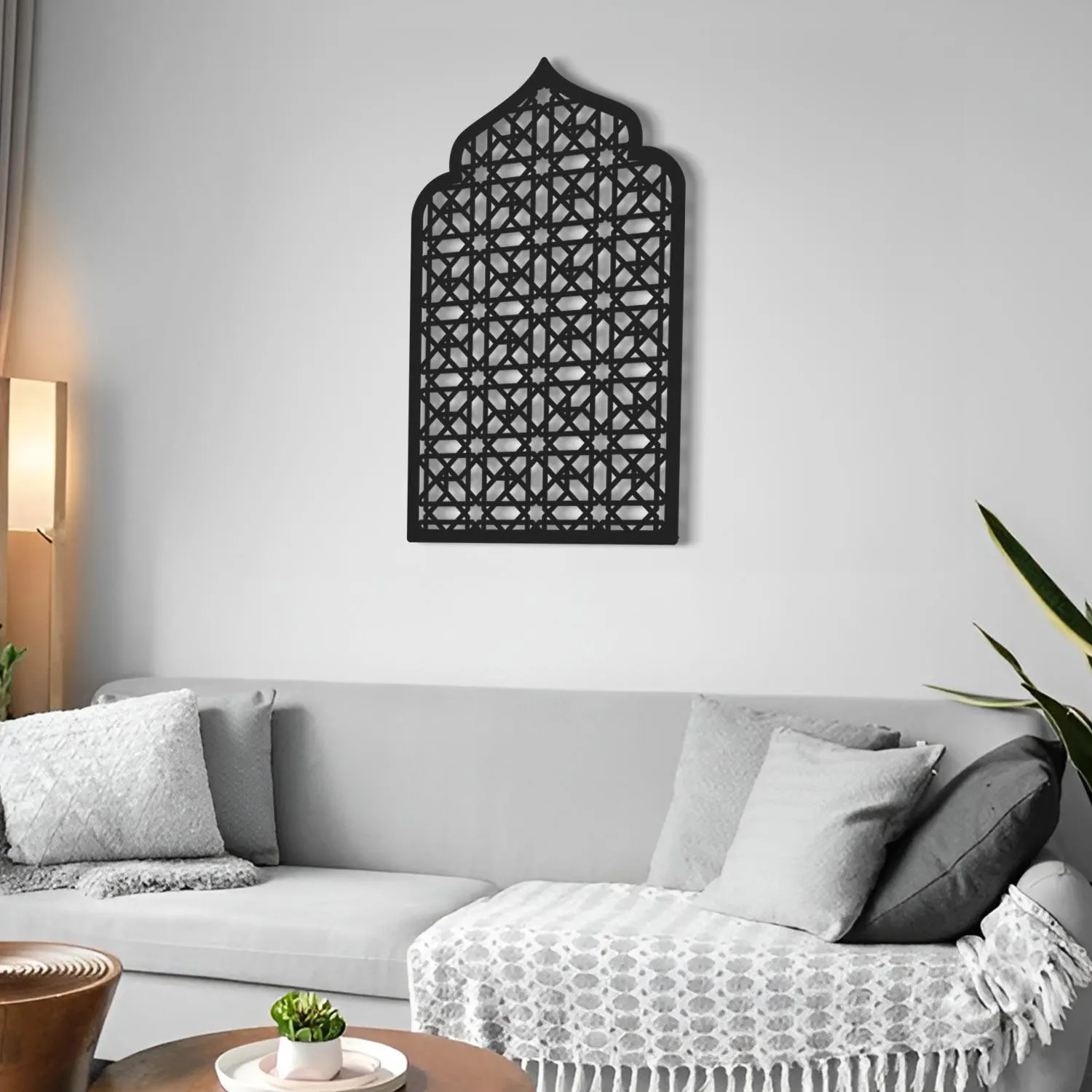 Mihrab Shaped Metal Wall Art, Moroccan Wall Decor, Arabic Wall Art, Geometric Arch Panel, Islamic Gift, Muslim Home Decor - image 3