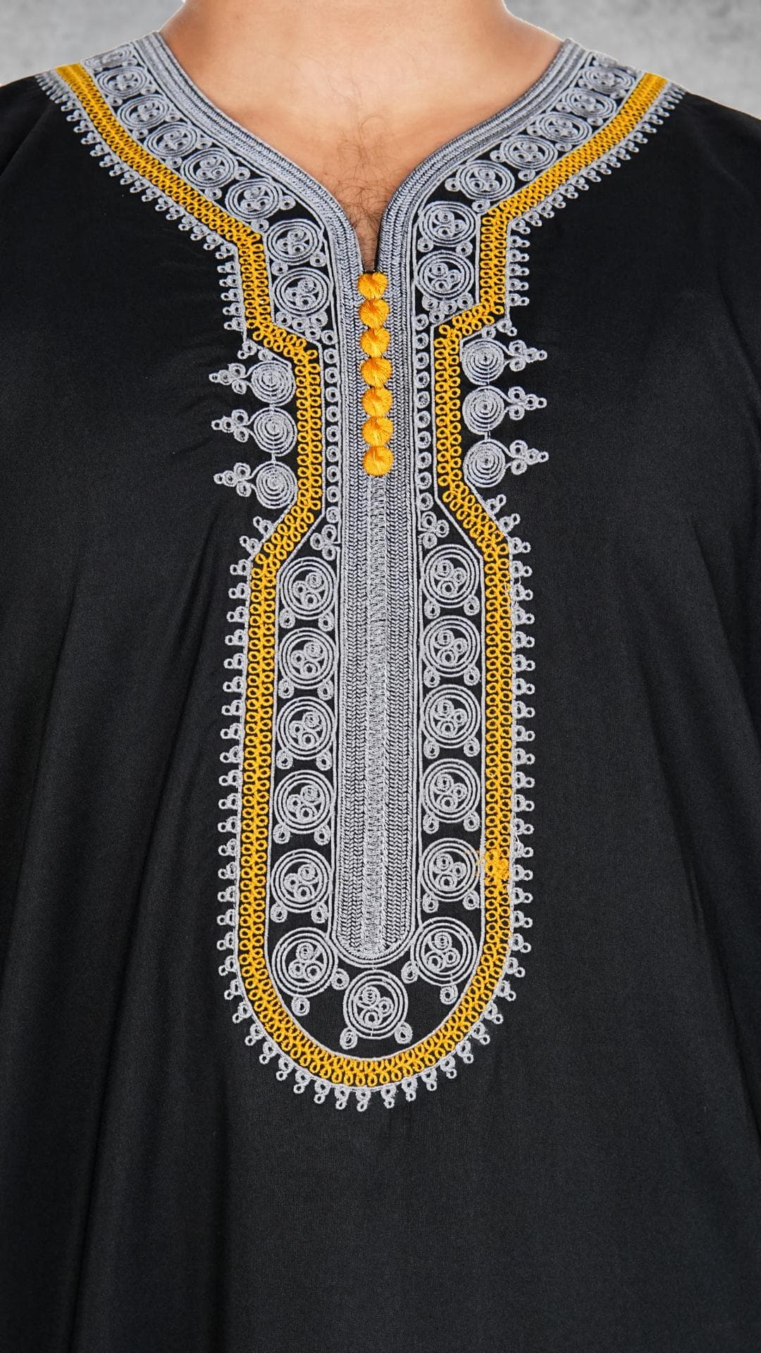 Men's Embroidered Moroccan Thobe, Jalaba Kaftan Style - image 4