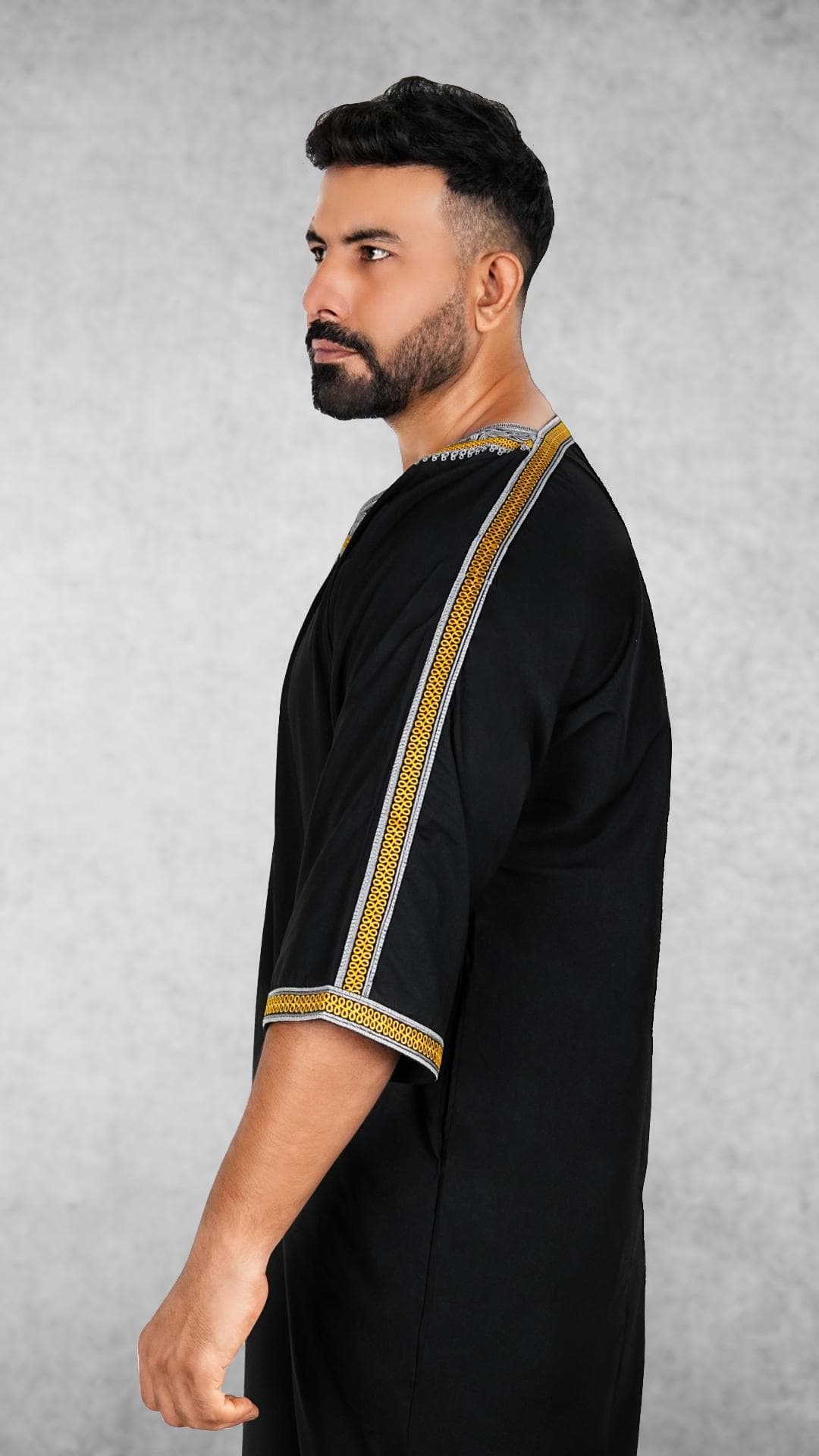 Men's Embroidered Moroccan Thobe, Jalaba Kaftan Style - image 5