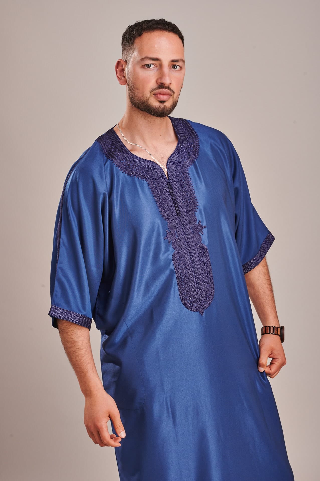 Thobe Djellaba Gandoura Jubbah Jubba Kaftan Kandura Kamees  Men Moroccan Style - image 5