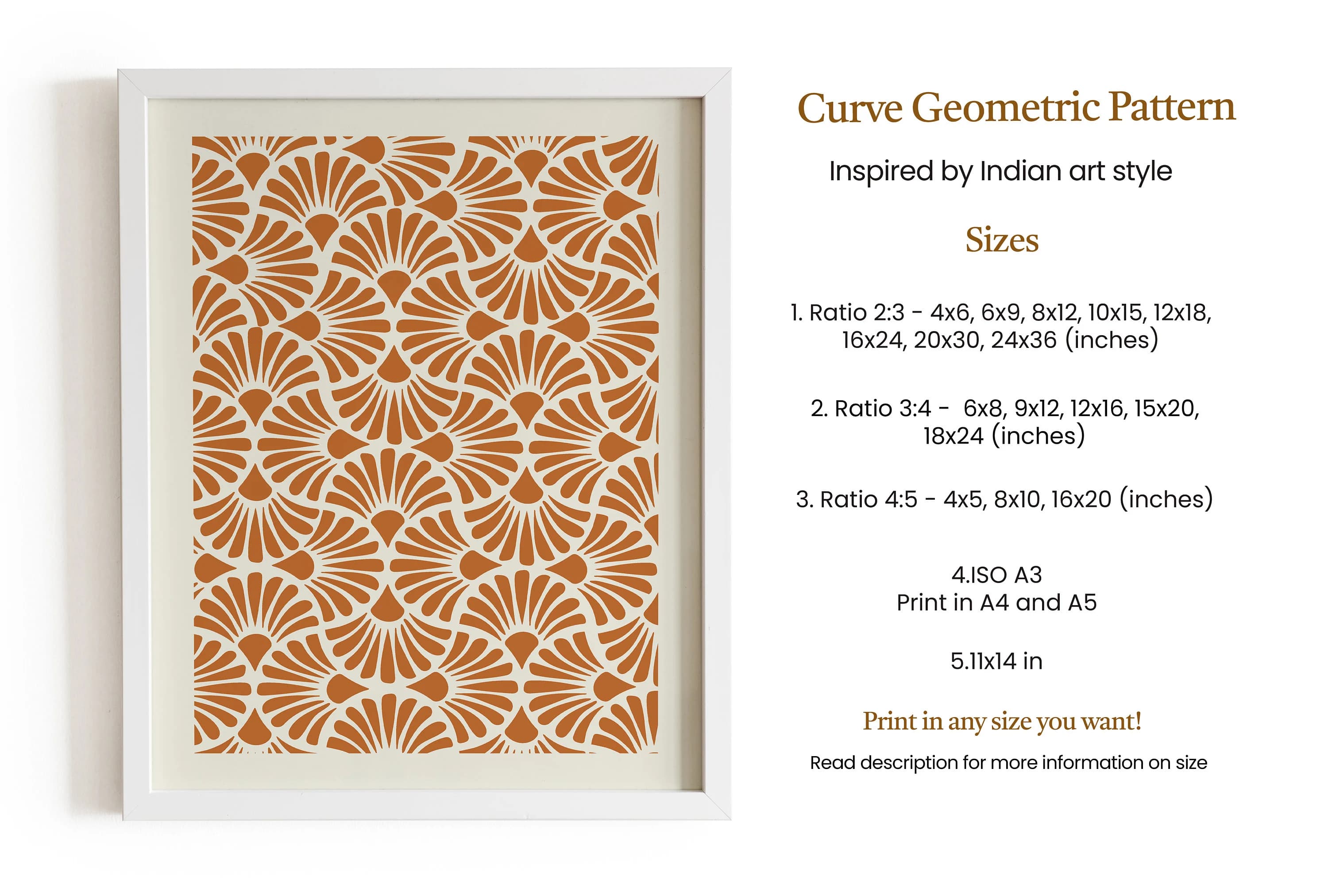 Geometric Flower Art Print: Indian Pattern Home Decor (Digital Download) - image 5