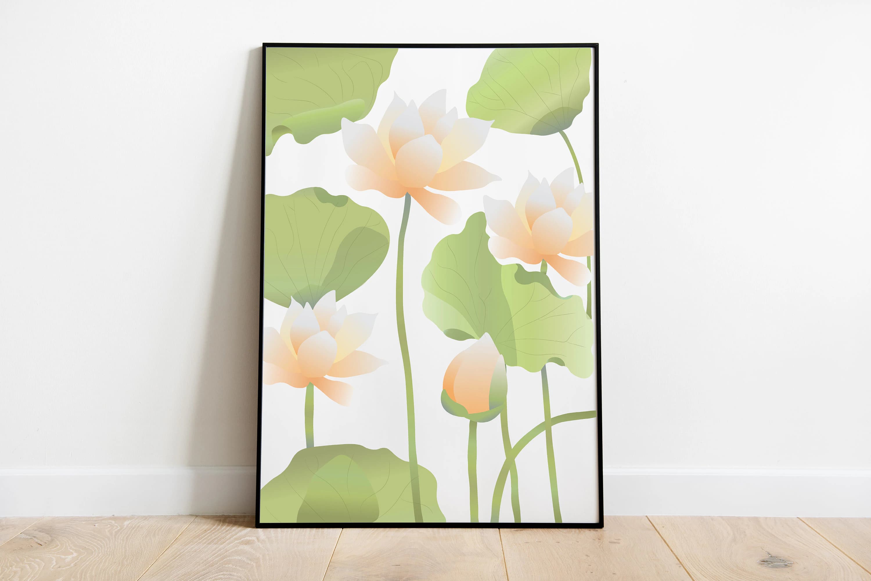 Lotus Wall Art, Traditional Indian Flower Print, Botanical Home Decor