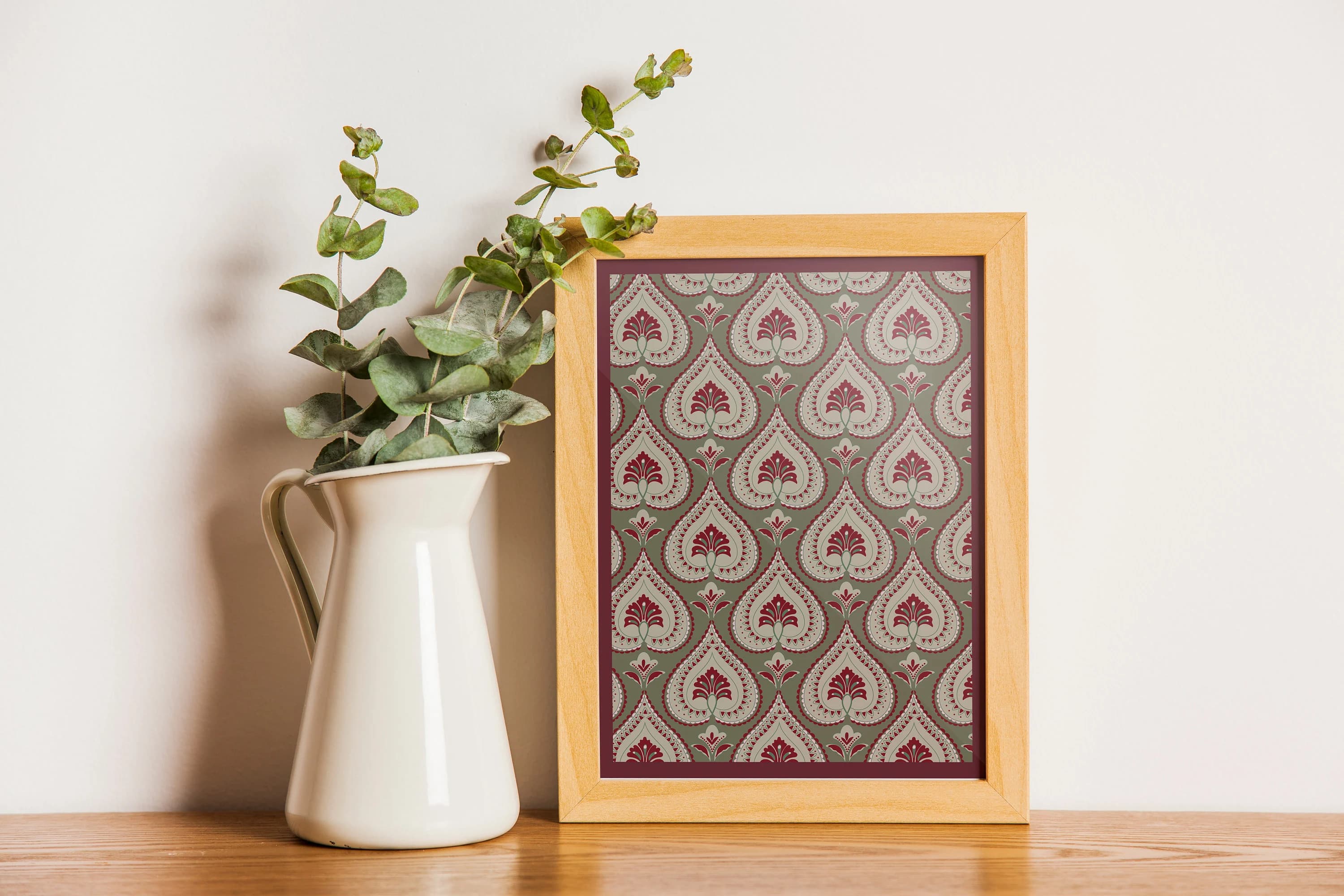 Indian Floral Art Print: Geometric Pattern Wall Decor (Digital Download) - image 3