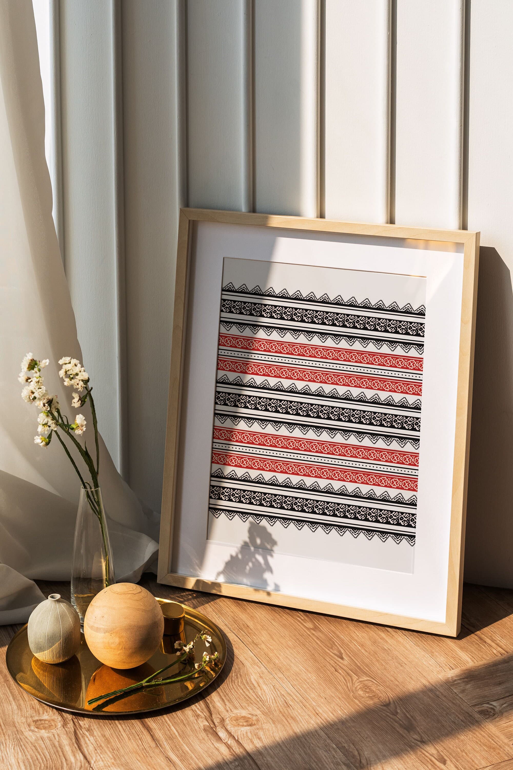 Indian Embroidery Inspired Digital Print: Traditional Indian Folk Art - image 3