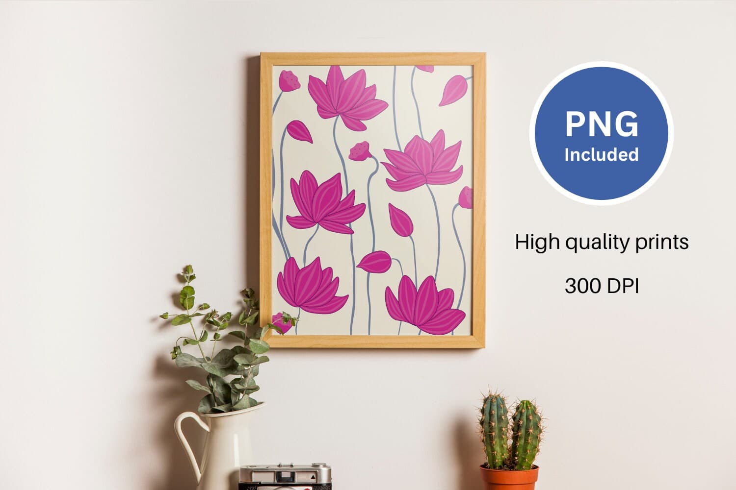 Lotus Flower Art Print: Indian Folk Pattern (Digital Download) - image 4
