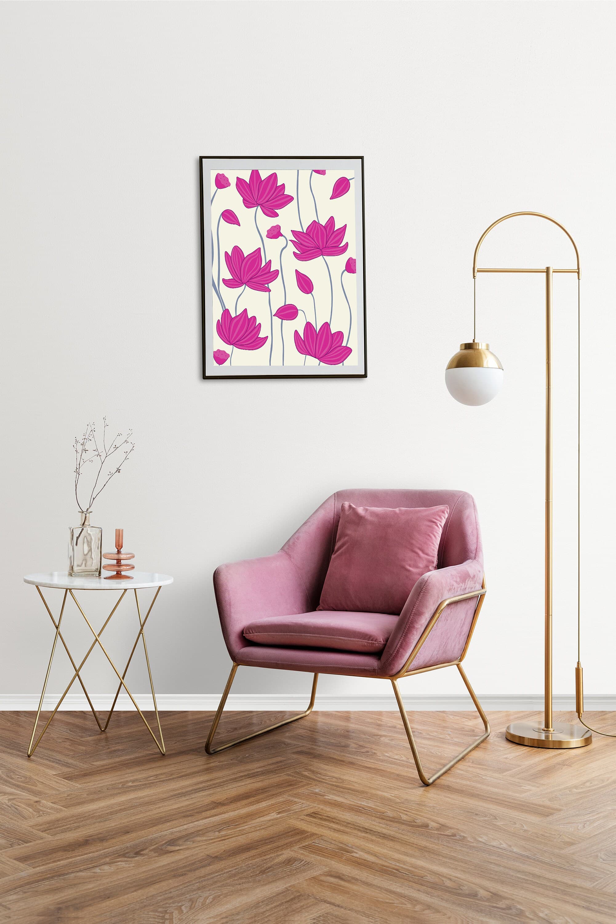 Lotus Flower Art Print: Indian Folk Pattern (Digital Download) - image 5