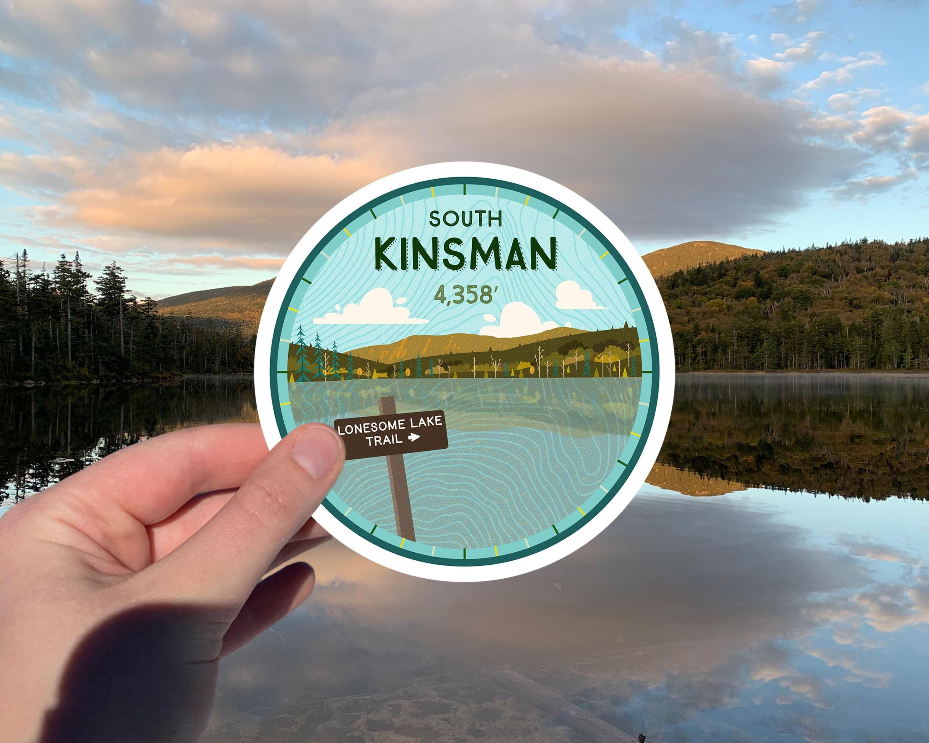 South Kinsman Mountain Sticker: NH White Mountains Waterproof Decal