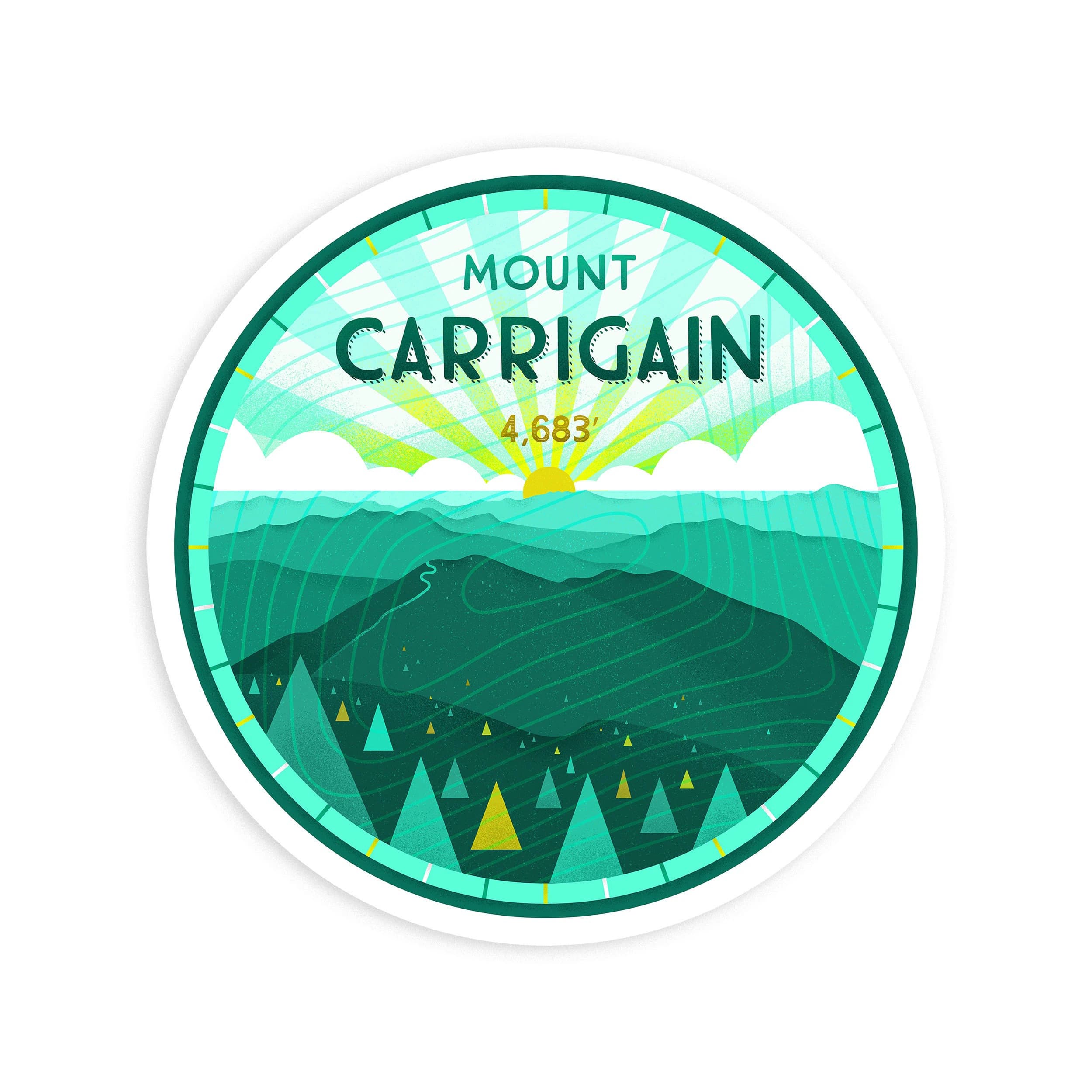Mount Carrigain Sticker: Pemi Wilderness, NH 4000 Footer - Waterproof UV Decal