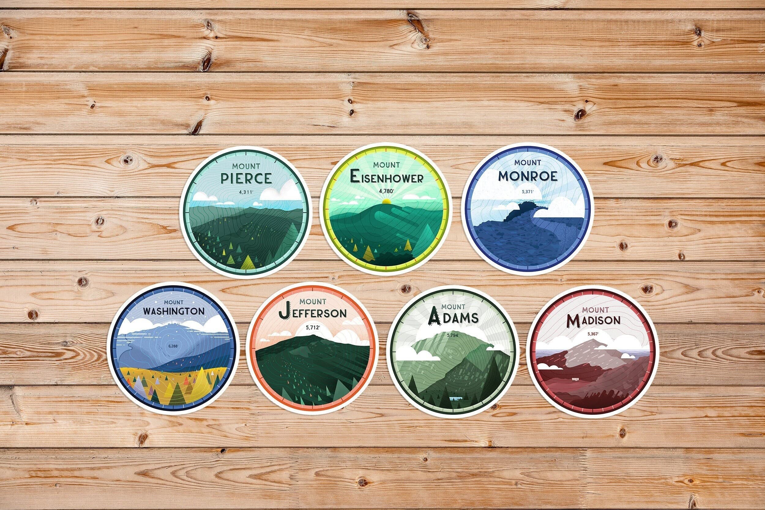 Presidential Traverse Sticker Pack, NH48 New Hampshire White Mountains - Vinyl Stickers