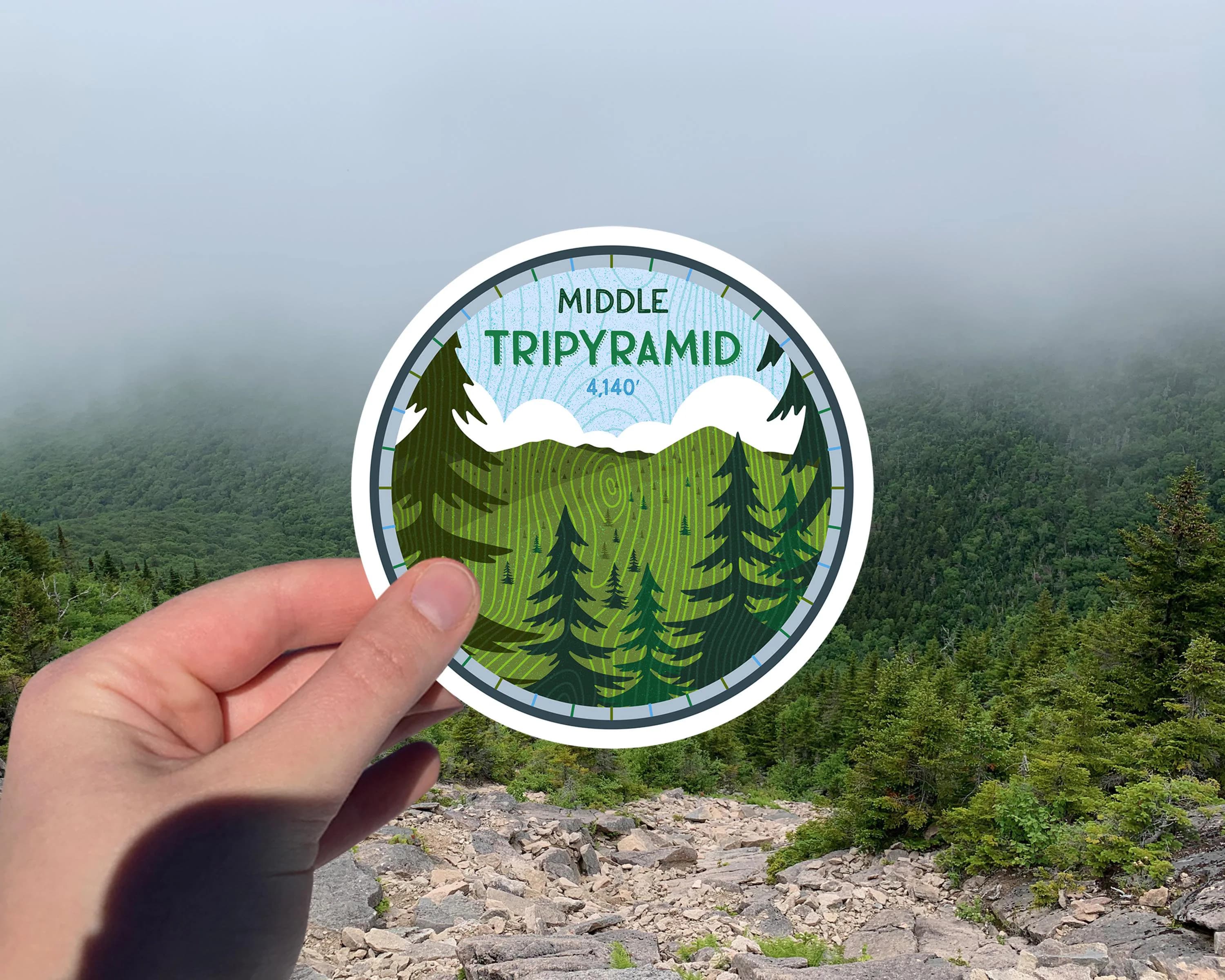 Middle Tripyramid Sticker or Magnet: New Hampshire White Mountains