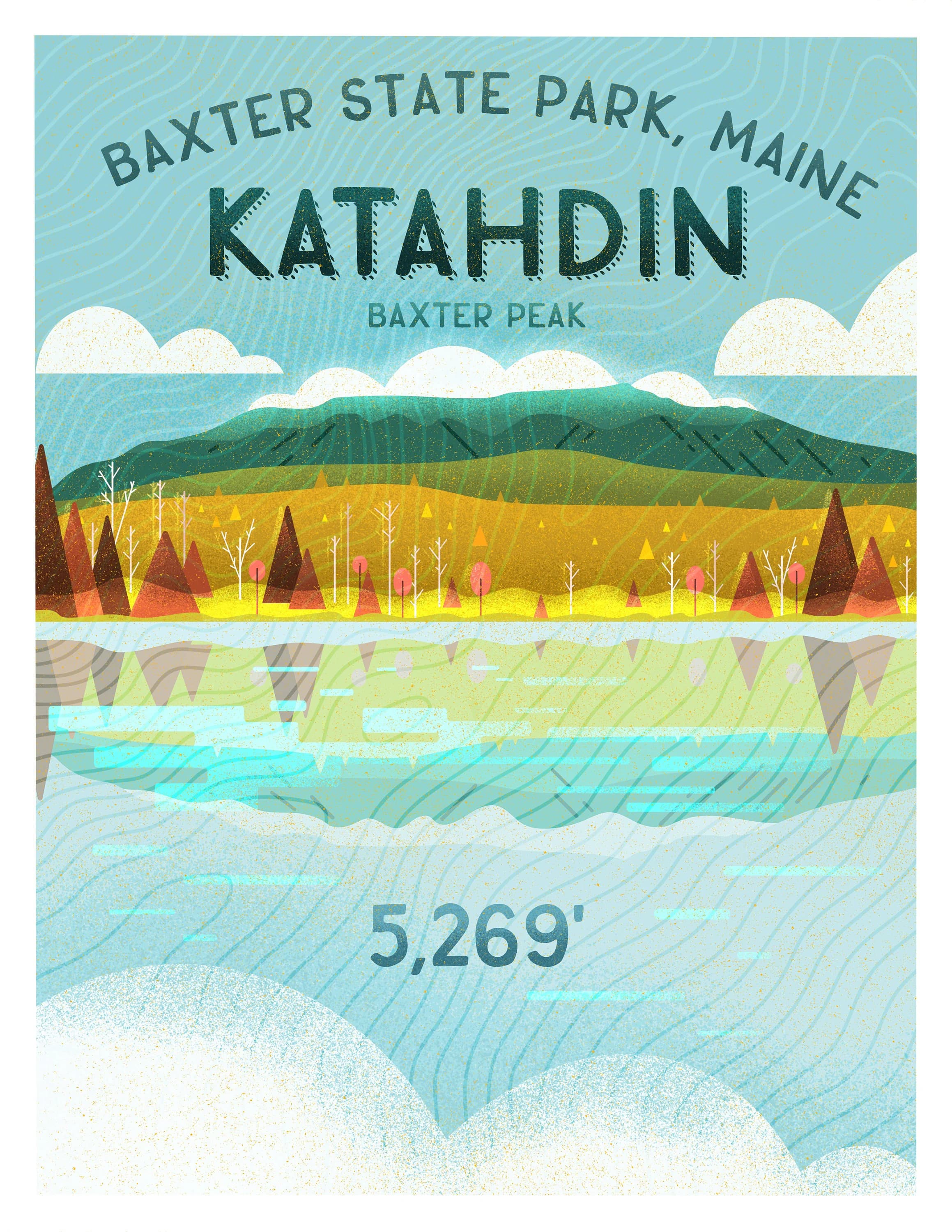 Mount Katahdin, Baxter State Park Print - Maine Mountain Landscape - Appalachian Trail Print