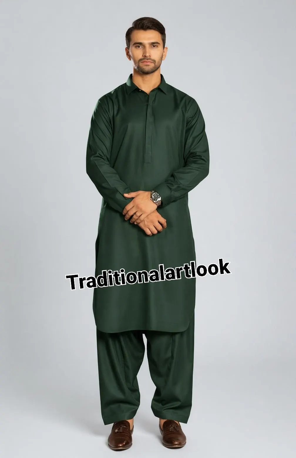 Man Cotton Salwar Kamiz / Indian Wedding Outfit, White color Styles Eid Outfit - image 3