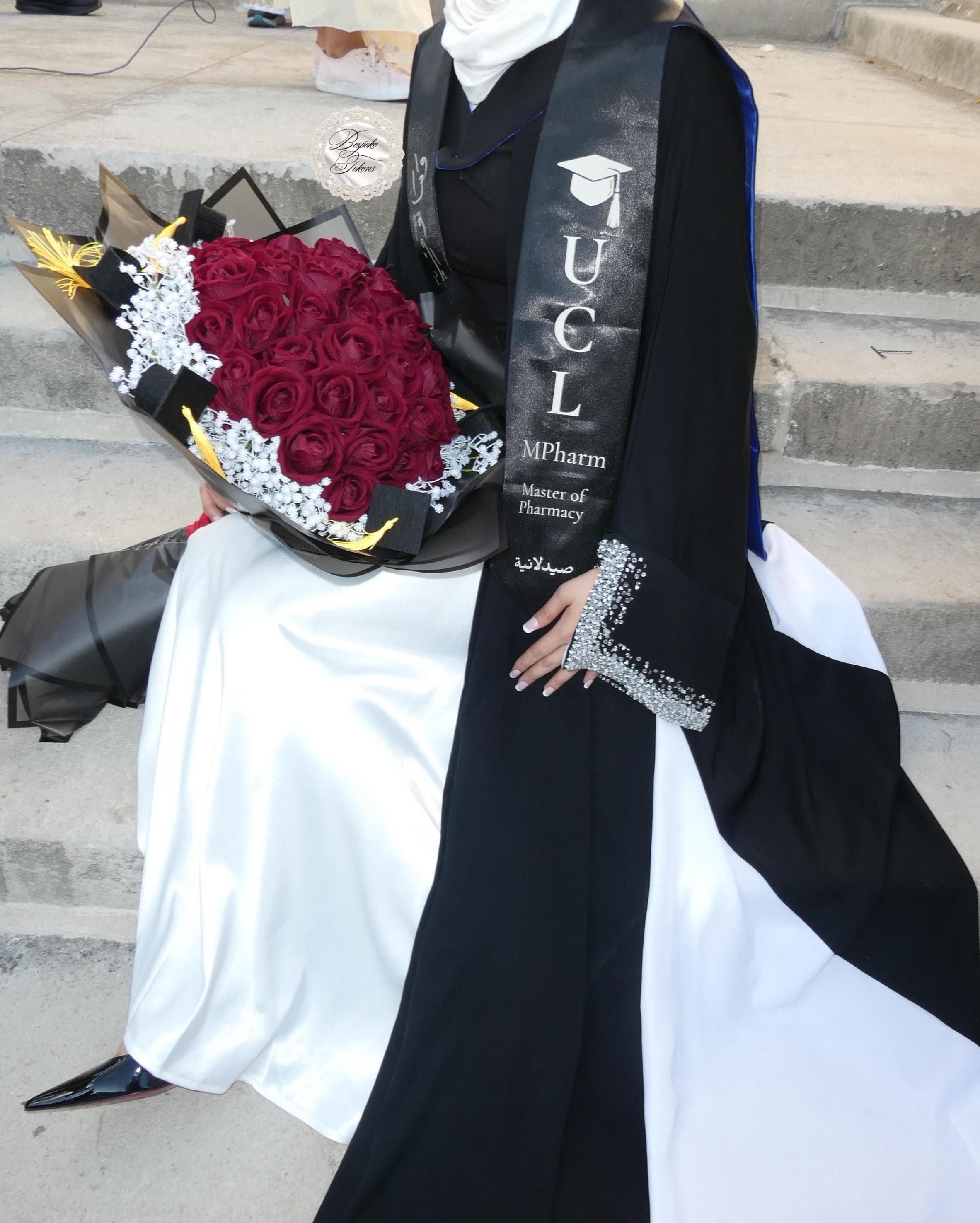 Custom Graduation Sash – Satin Stole with Arabic Calligraphy, Name & Country Flag - image 5