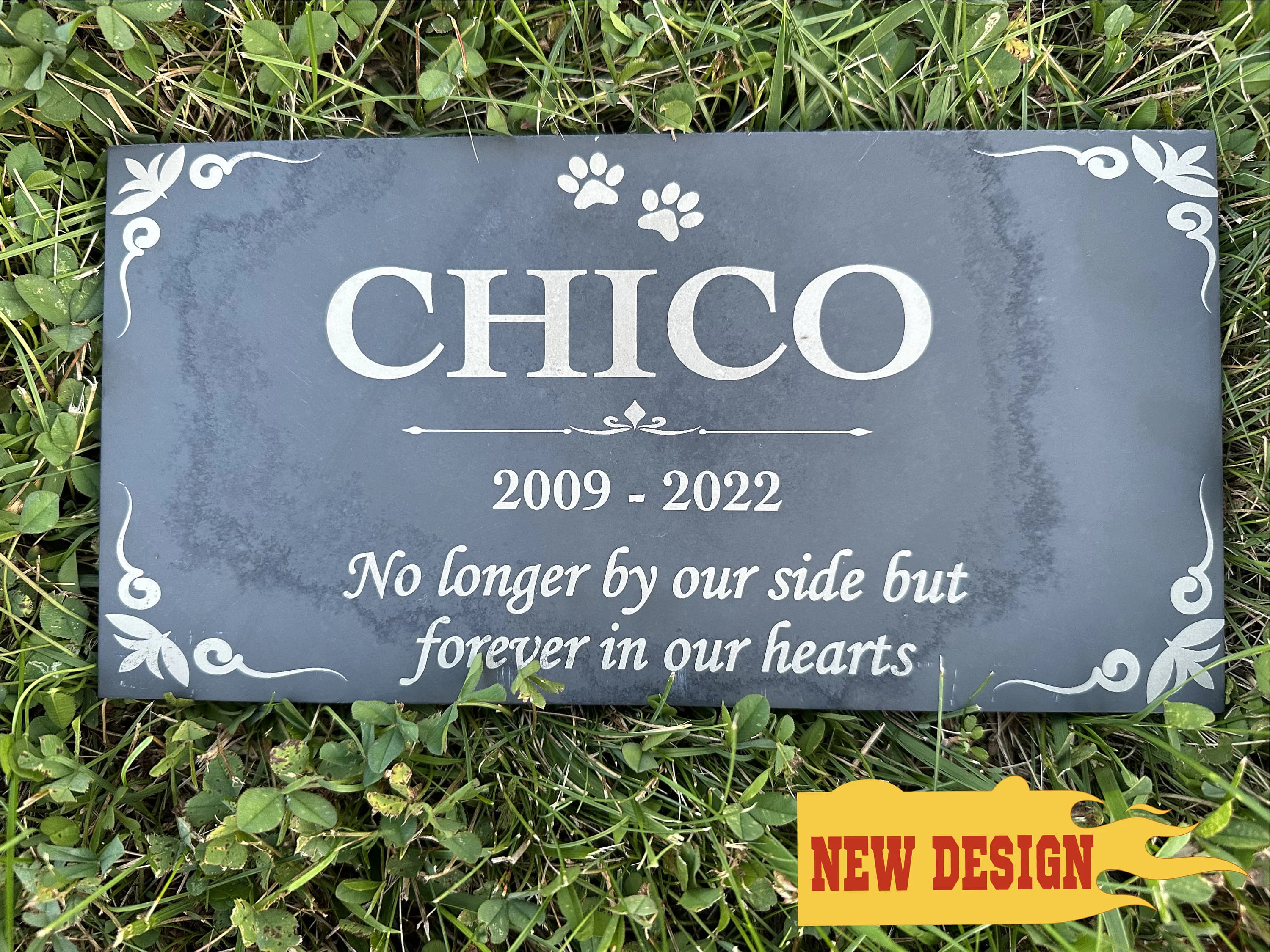 Pet Memorial Stone Dog, Personalized Engraved Dog Cat Memorial Stone, Gray Slate Stone Pet Grave, Slate Pet Headstone, Dog Cat Grave Stone
