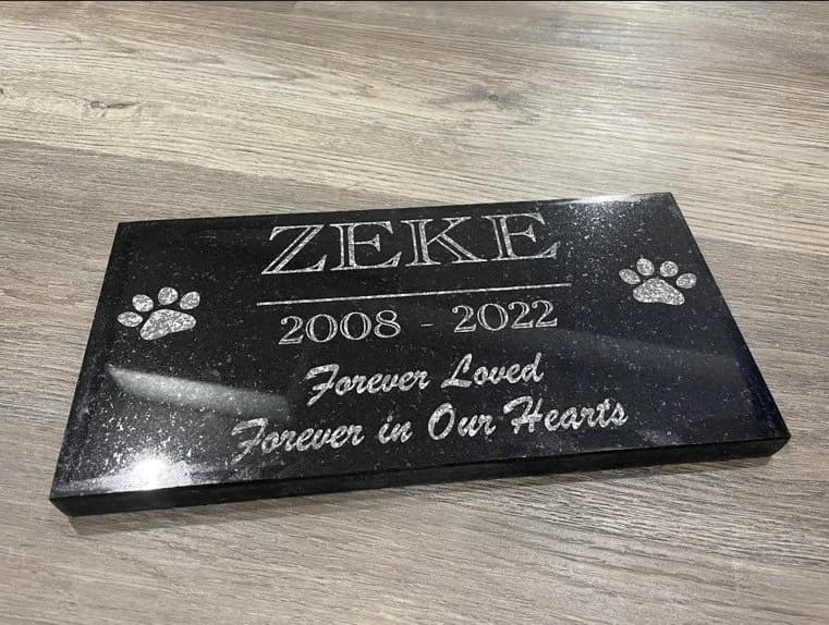 Pet Memorial Stone Dog, Personalized Engraved Dog Cat Memorial Stone, Granite Stone Pet Grave, Granite Pet Headstone, Dog Cat Grave Stone - image 3
