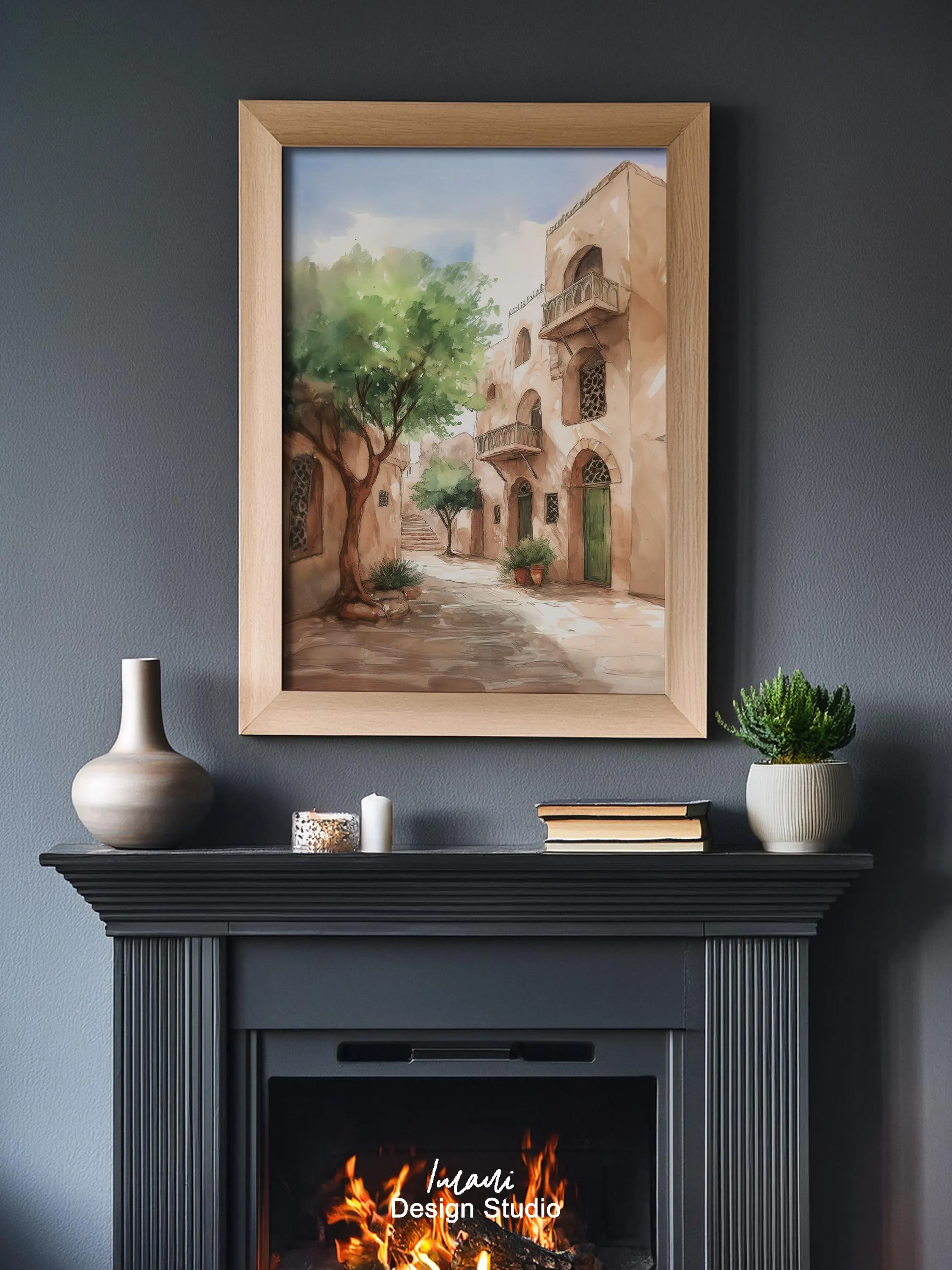 Islamic Palestine Wall Art Digital Print Palestine Streets Artwork For Living Room Muslim Art Poster Gaza Watercolour Painting Islamic Gift