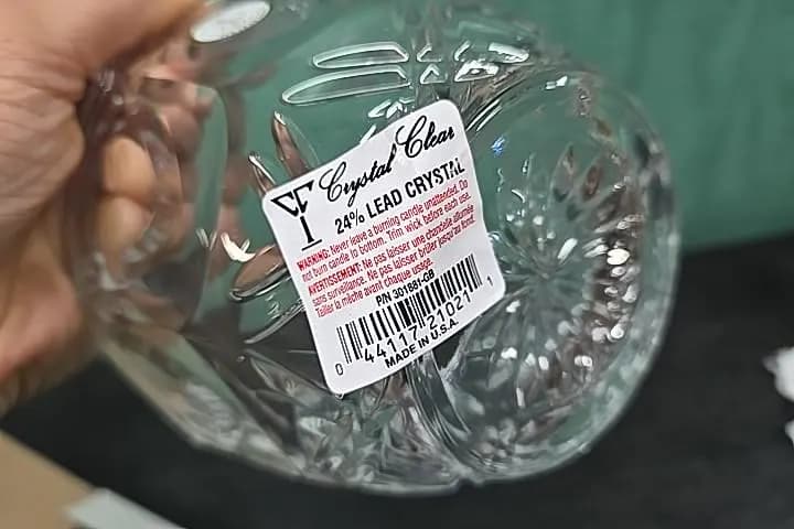 24% Lead Crystal Vintage Sweet Heart Celebrations Bowl - Candy Dish - image 4