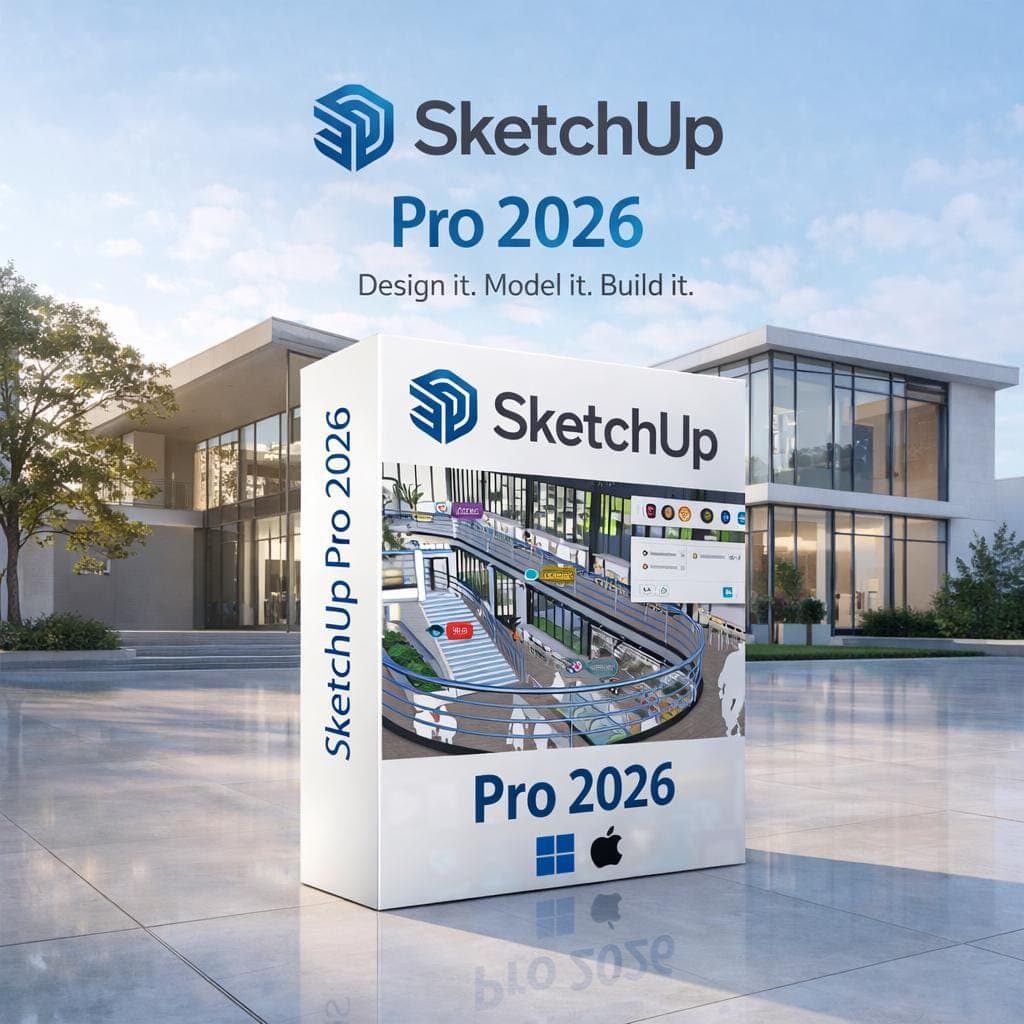 SketchUp Pro 2026 Full Version Professional 3D Modeling Software Lifetime Access Instant Download for Architecture Windows Mac