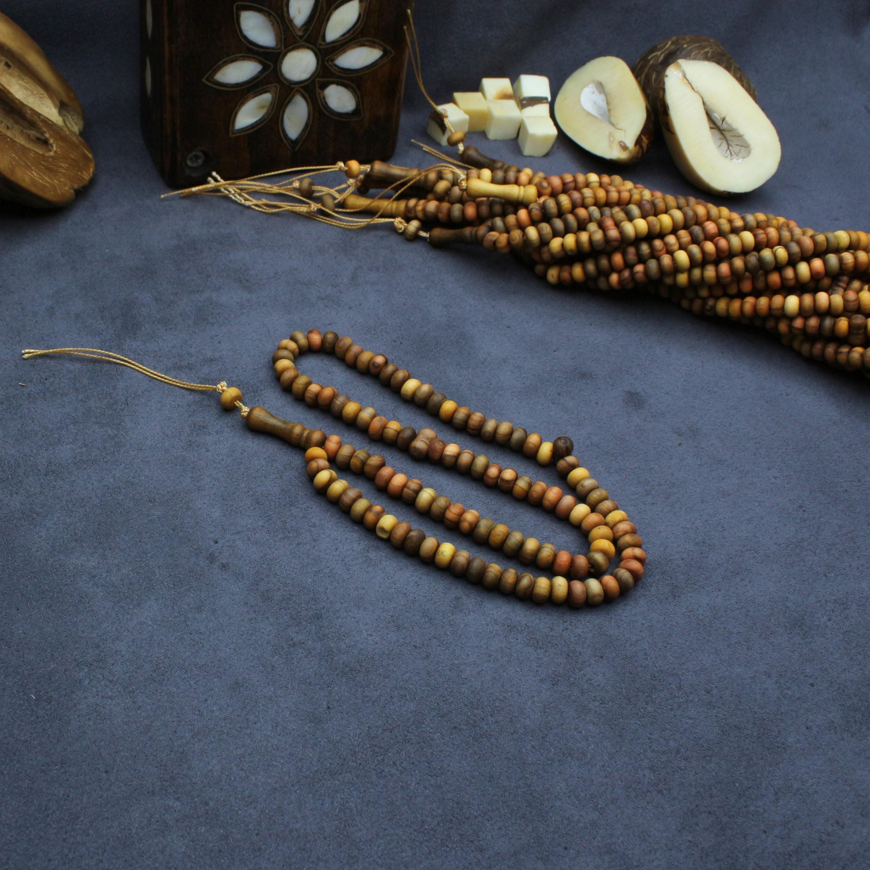 Olive Tree 99 Prayer Beads Tasbih, 6mm Natural Dhikr Beads, Islamic Eid Gift, Sufi