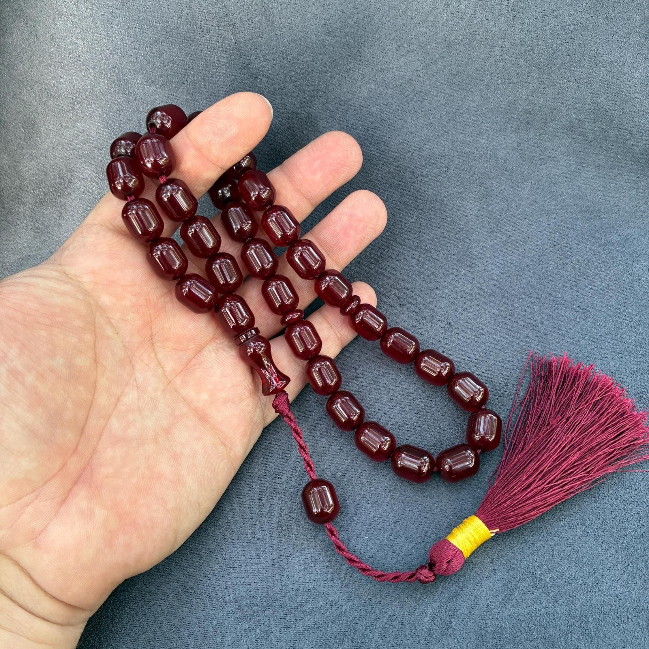 Cherry Bakelite Misbaha, Ottoman Tasbih, Muslim Prayer Beads