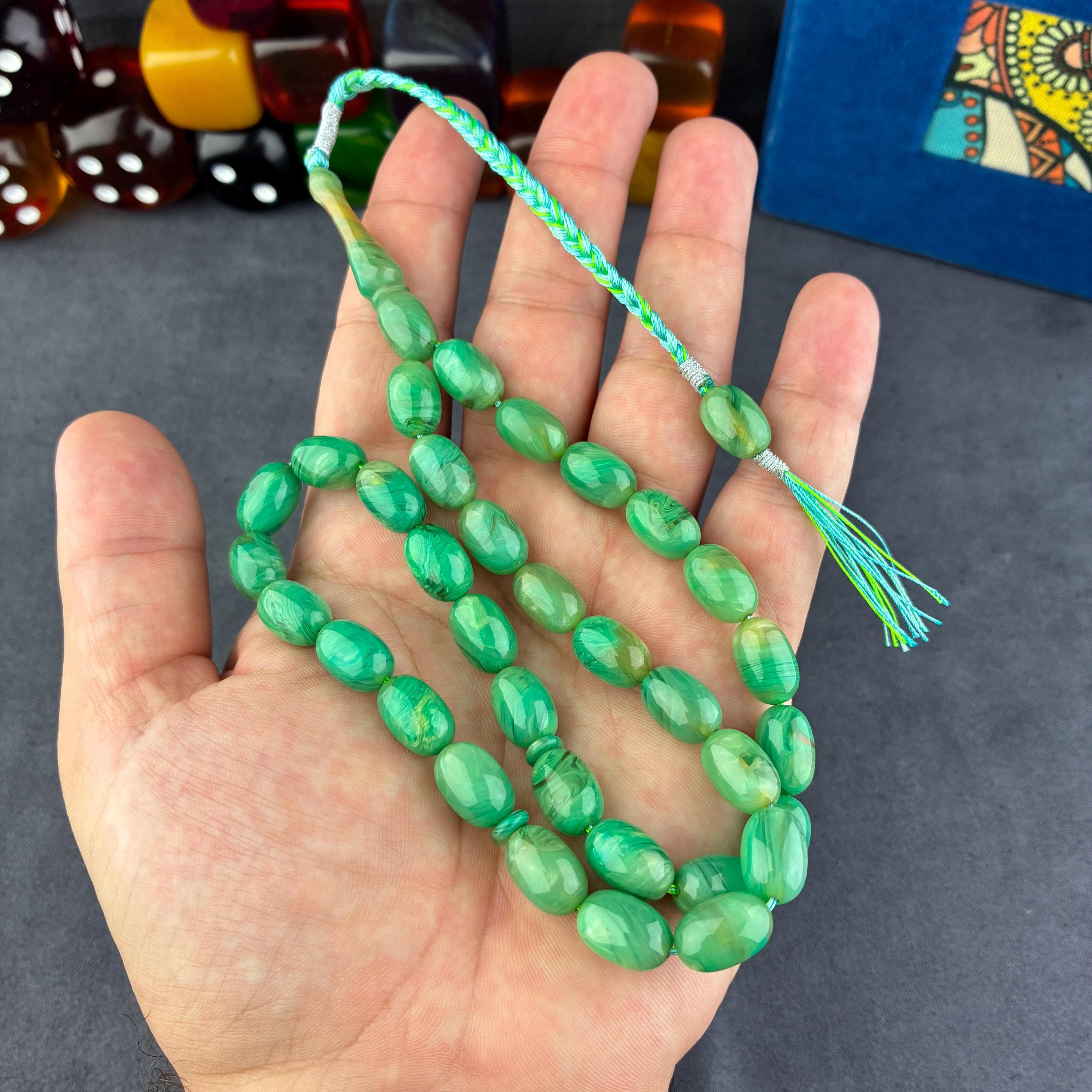 Turquoise Cataline Ottoman Rosary: 33-Bead Muslim Prayer Beads - image 4