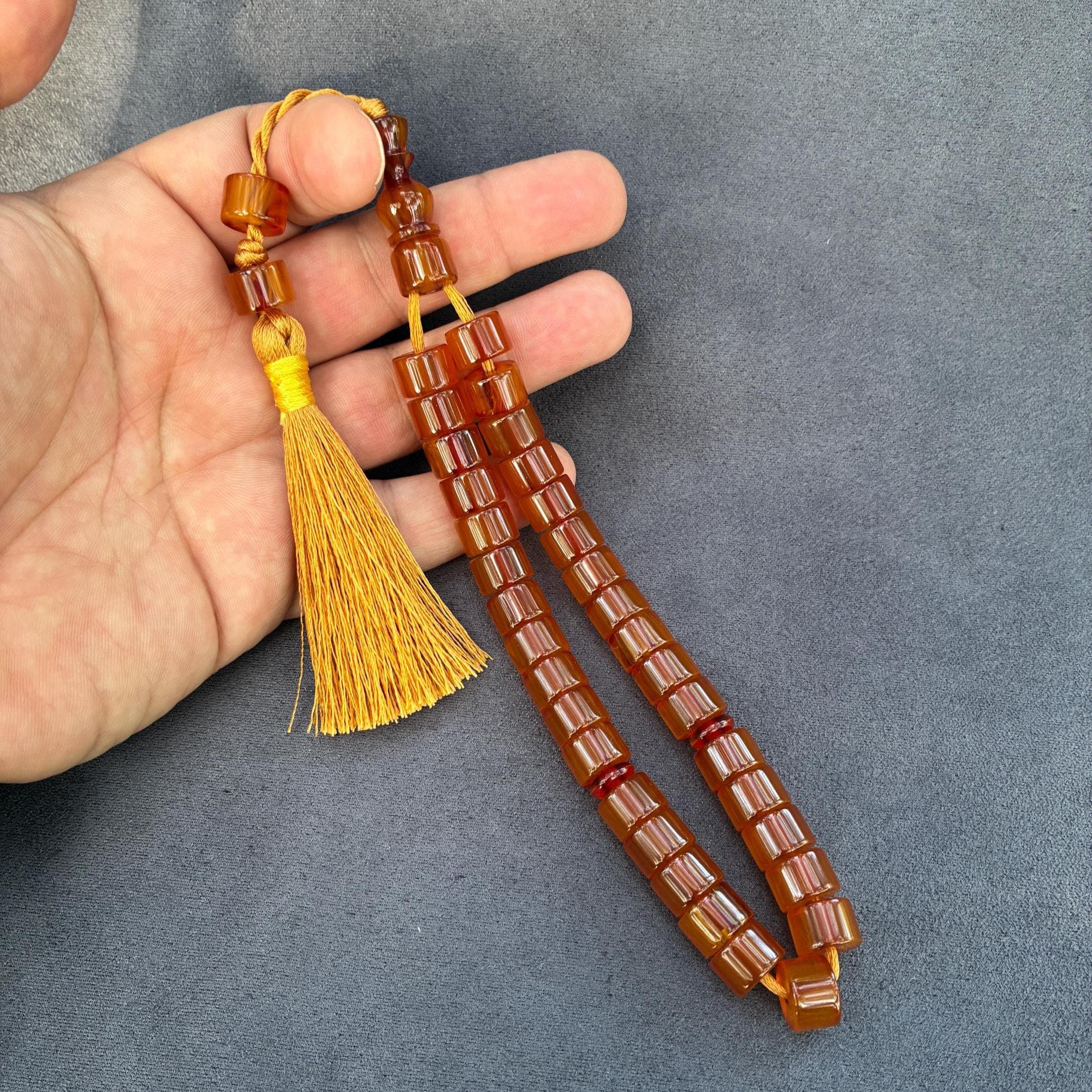 Amber Color Bakelite Prayer Beads: Faturan Style Worry Beads, Eid Gift - image 5